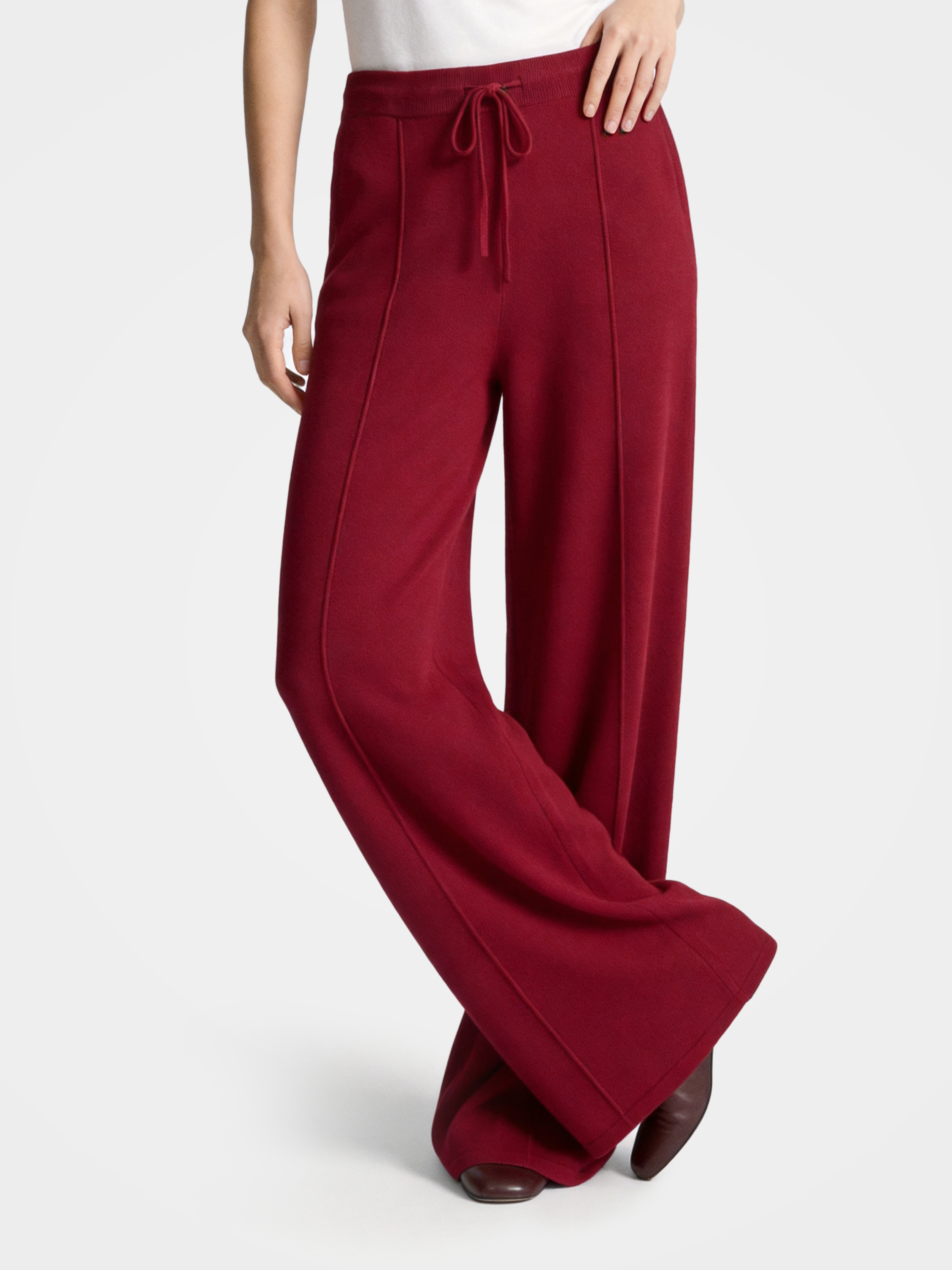 Pre-Order | 100% Cashmere Straight Leg Pants Drawstring Pants (10-14 Business Days)