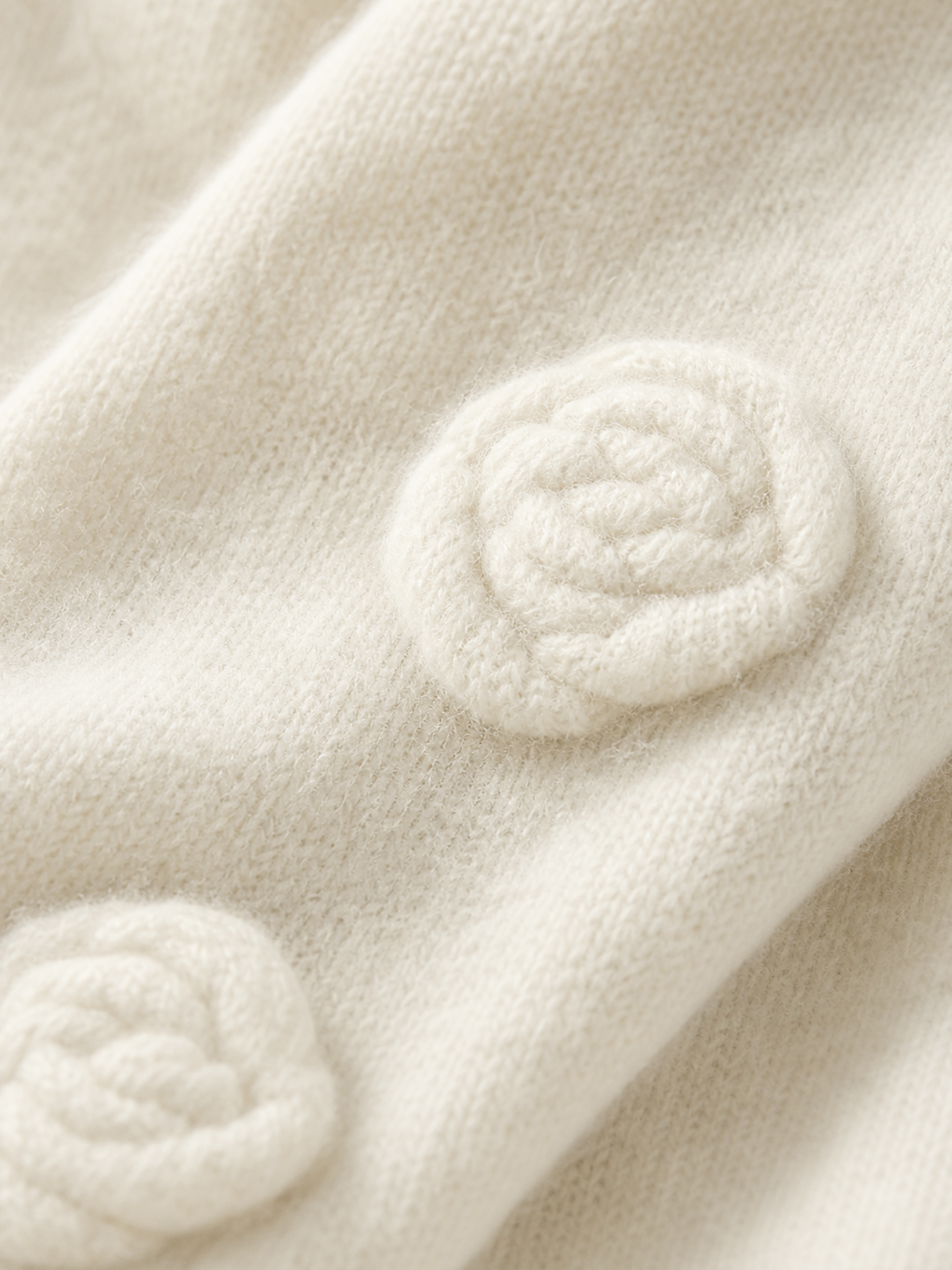 100% Cashmere 3D Floral Knit Soft Winter Fashion Scarf