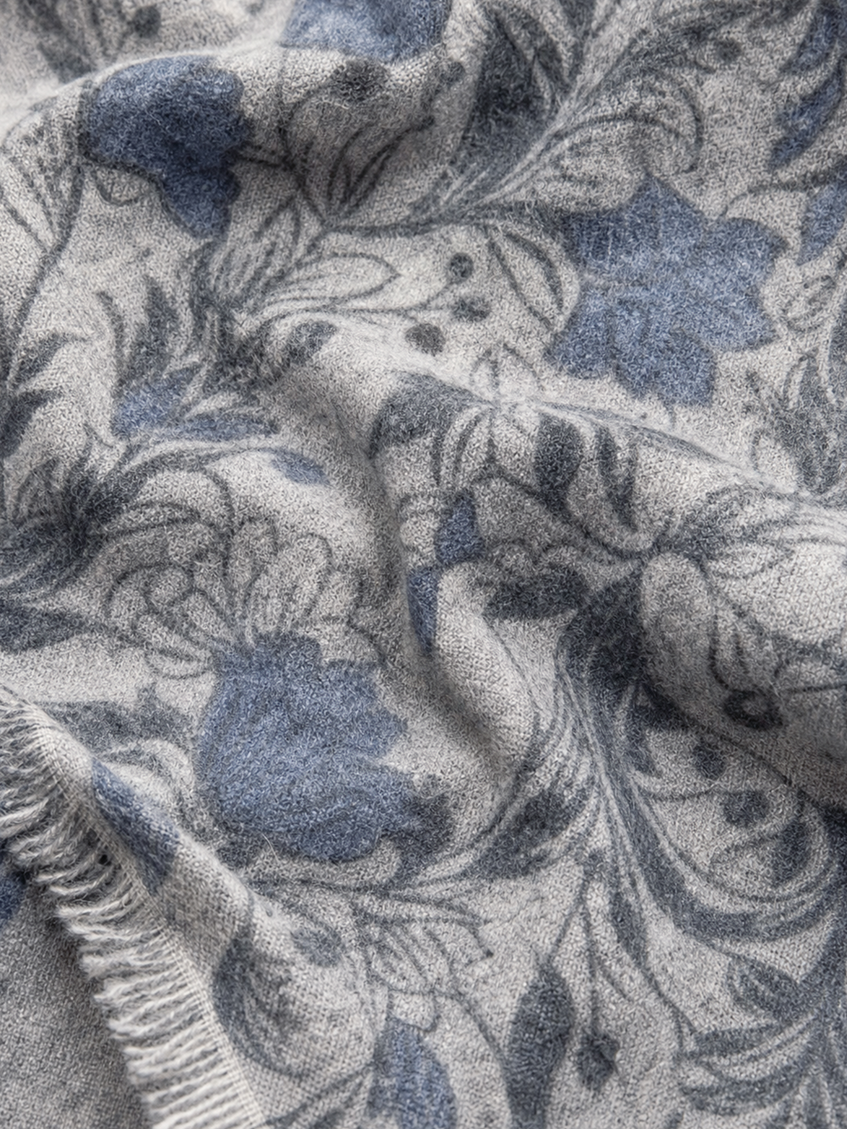 100% Cashmere Botanical Floral Print Square Scarf