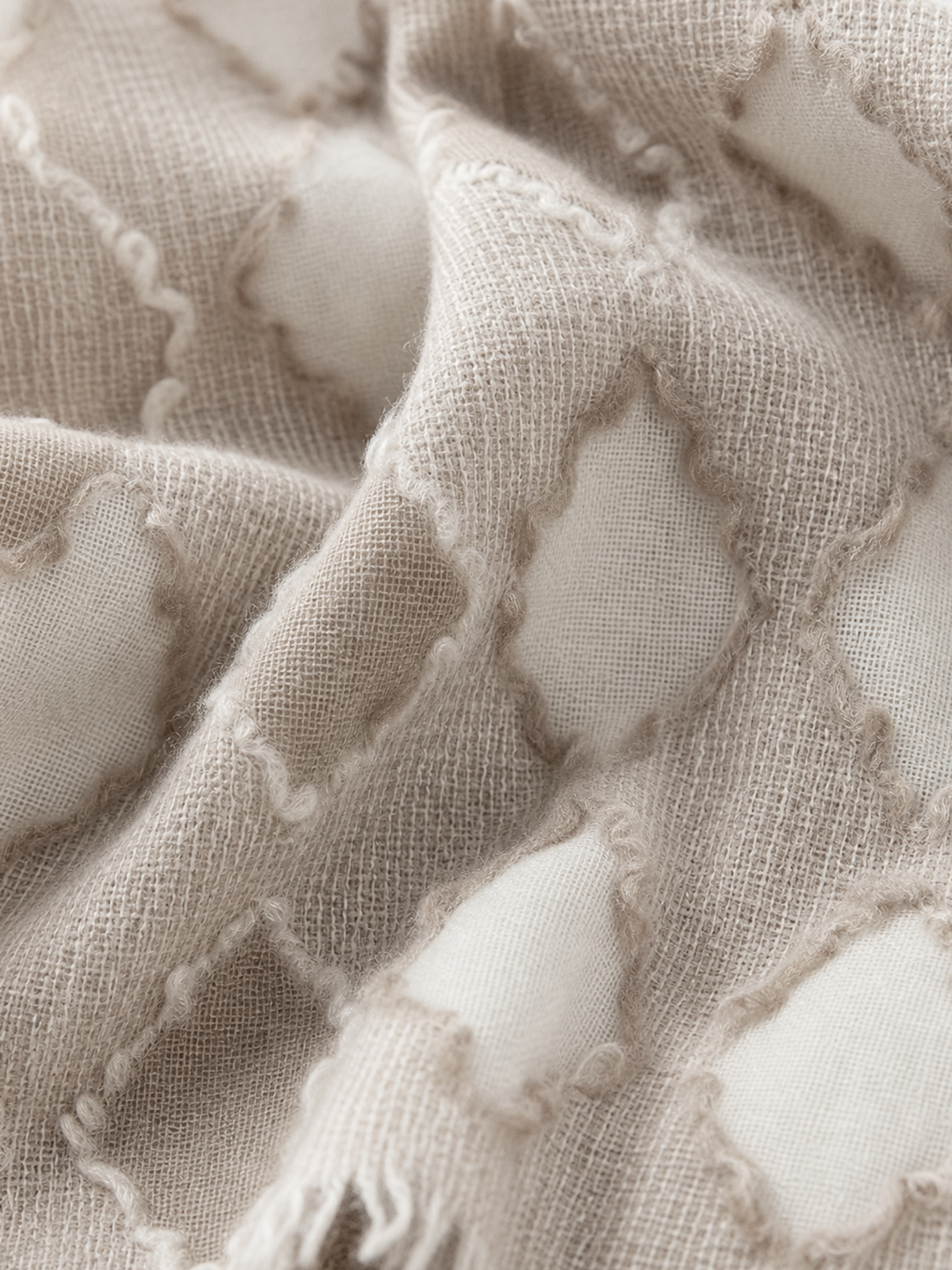 100% Cashmere Textured Argyle Fringed Timeless Scarf
