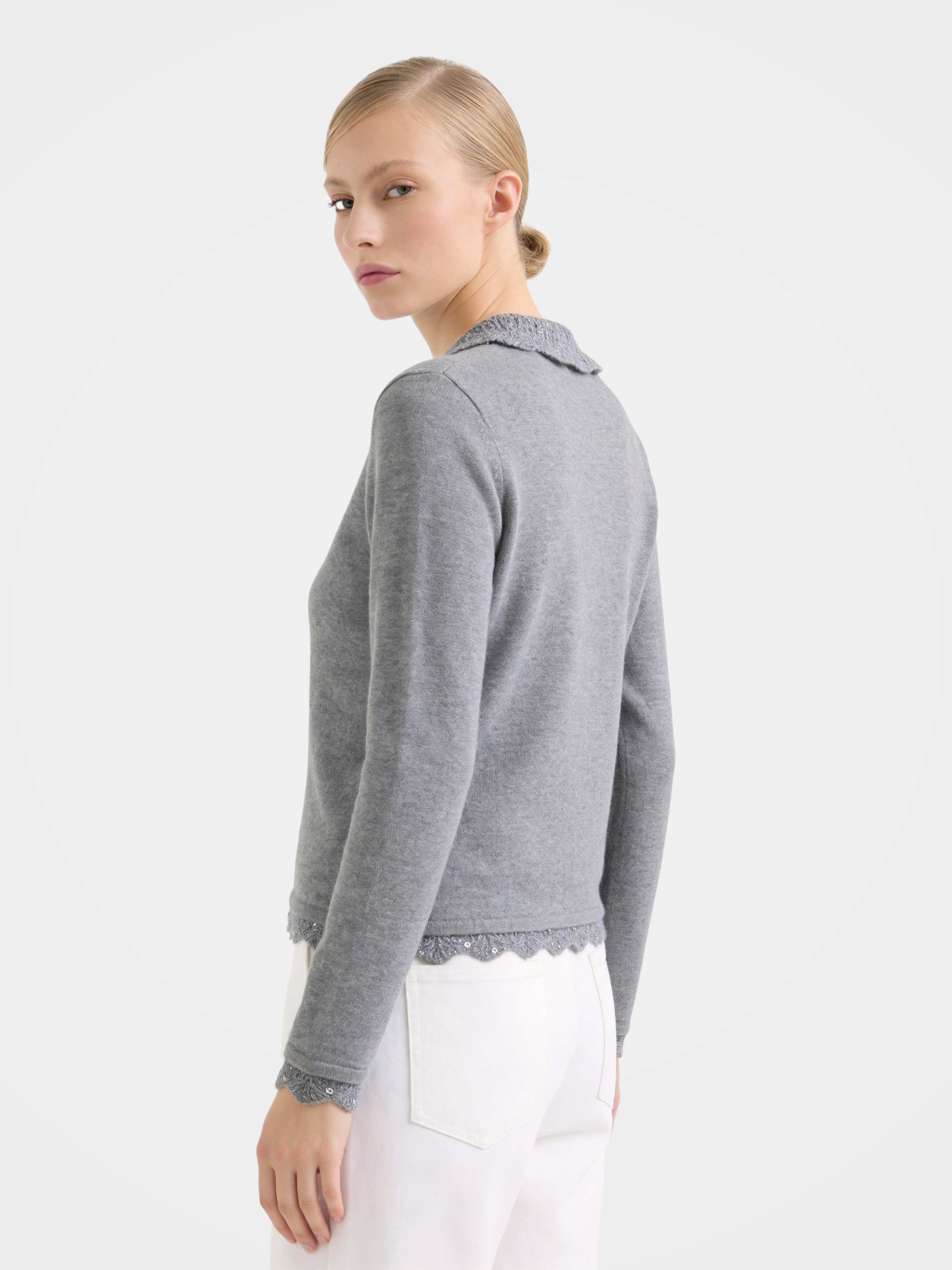 100% Cashmere Collared Soft Knit Cardigan Sweaters 