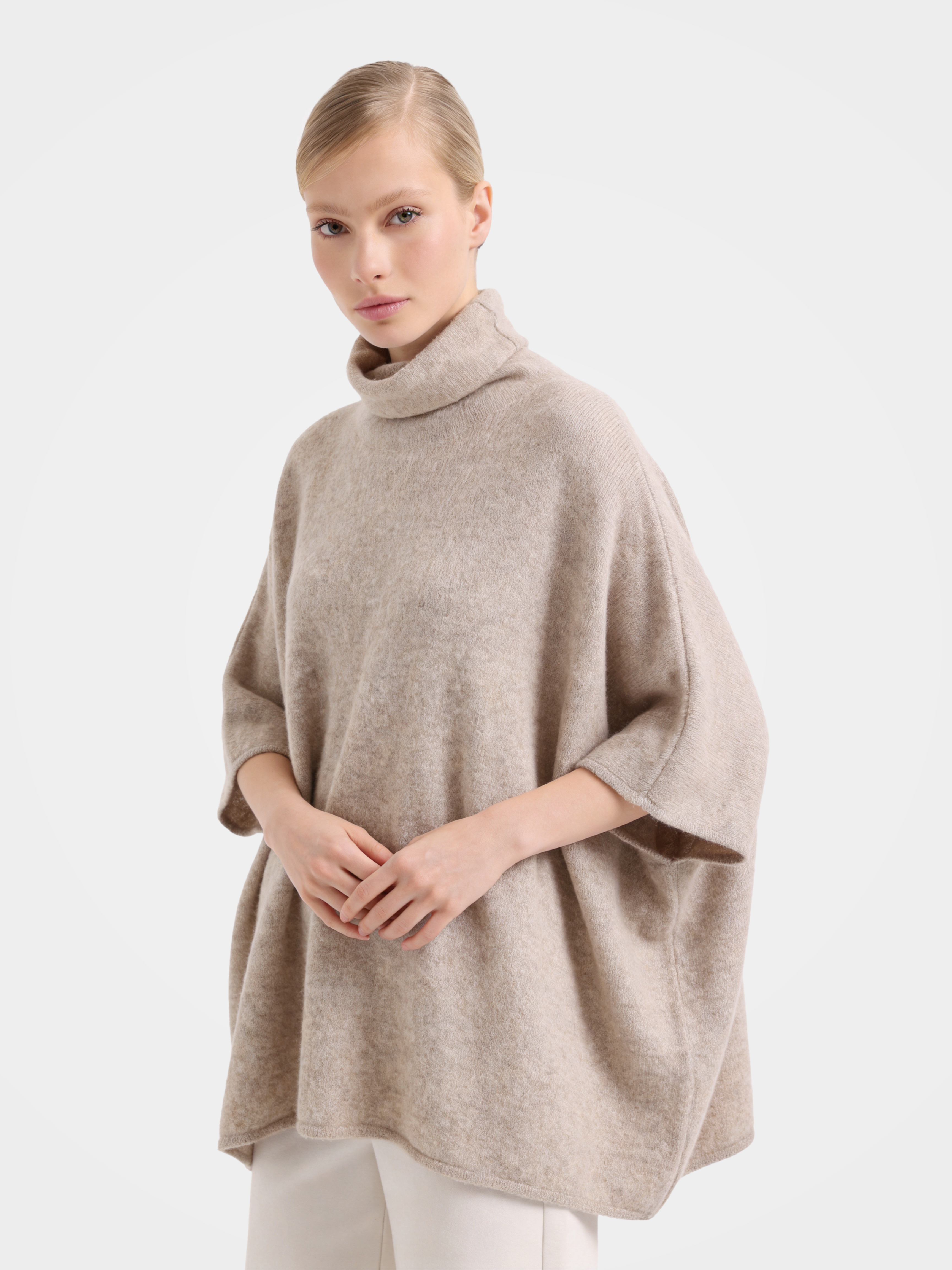 100% Cashmere Relaxed Funnel Neck Sweater