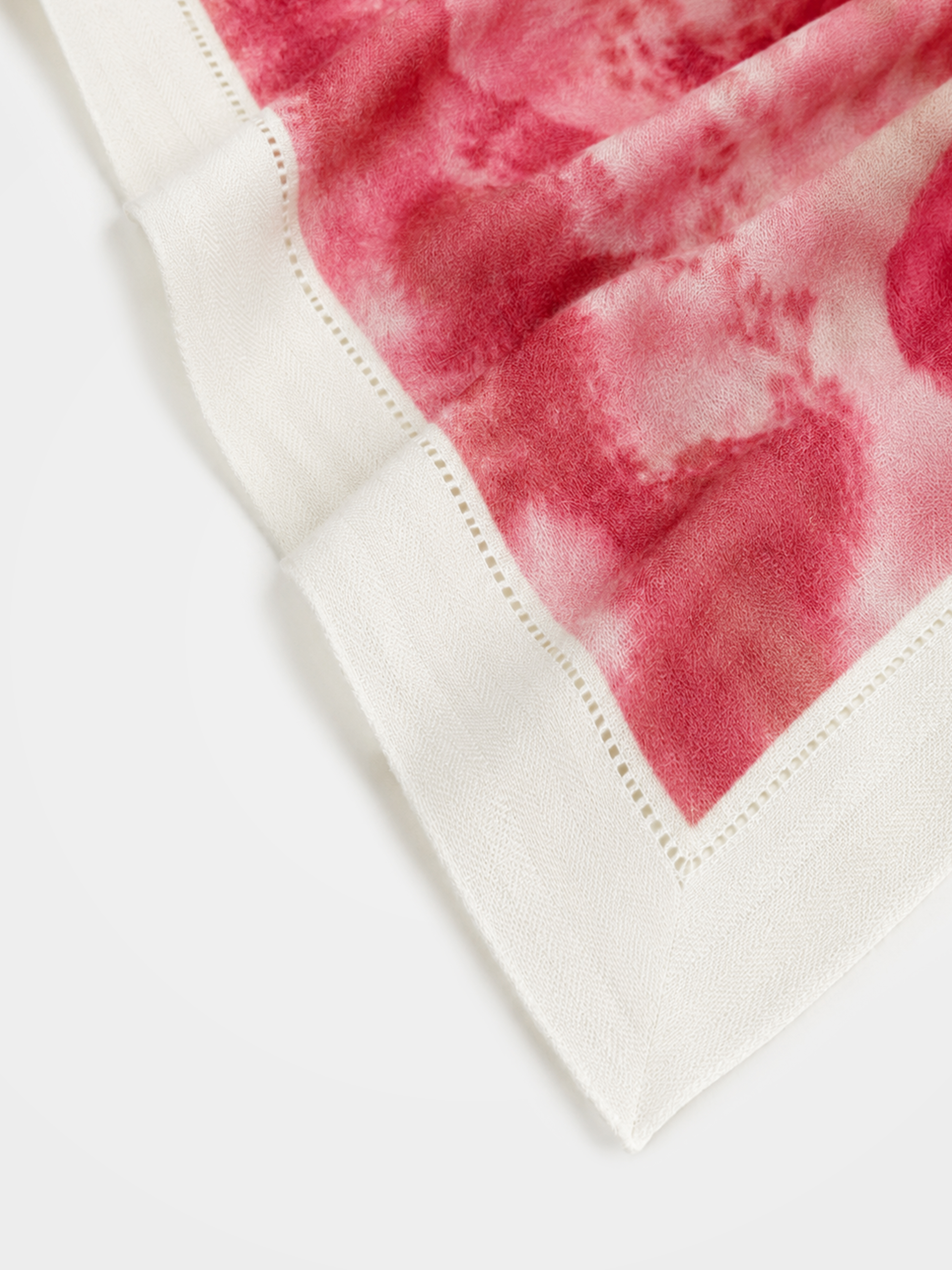 100% Cashmere Textured Floral Pattern Square Scarf