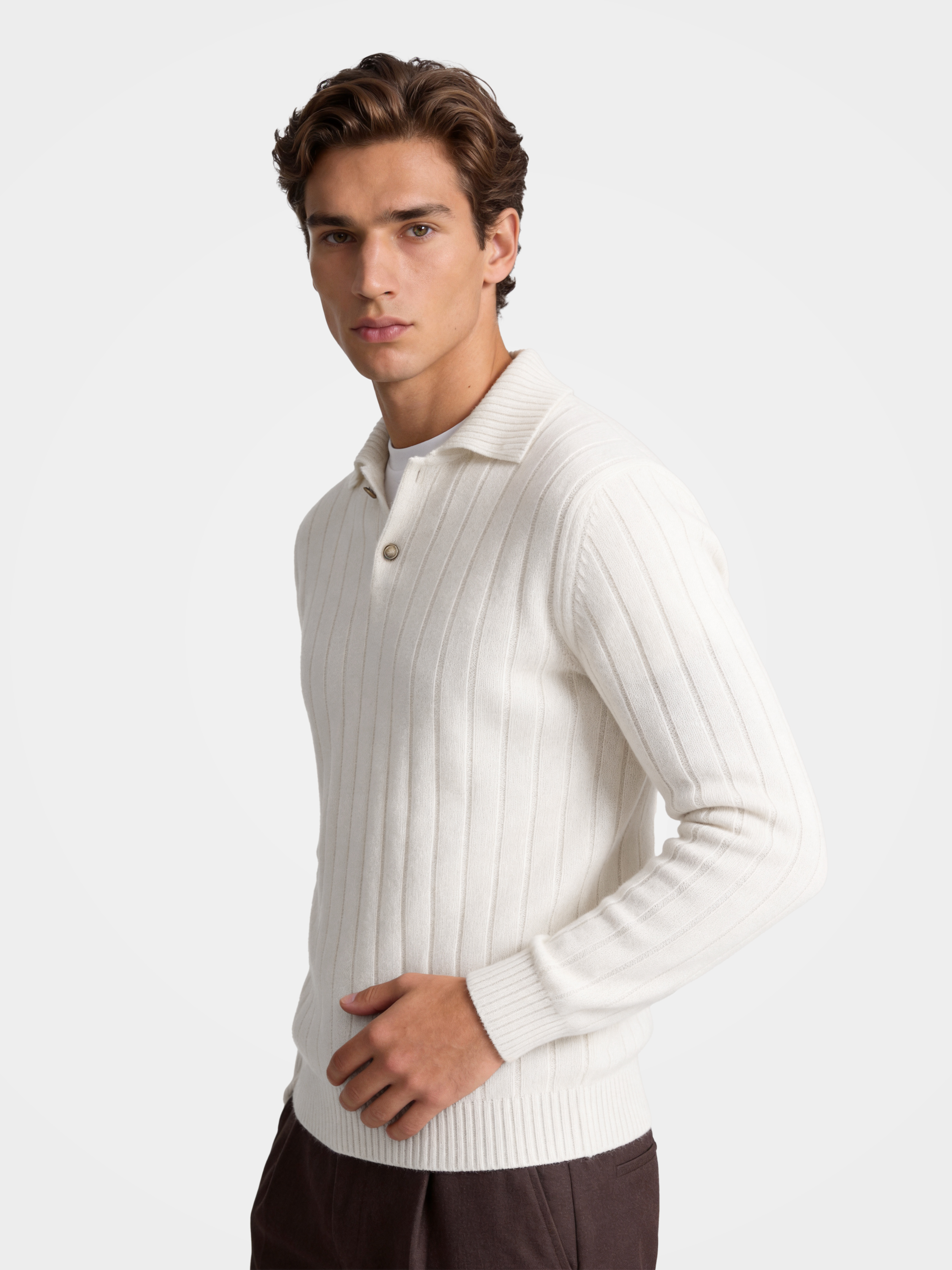 Men’s 100% Cashmere Collared Luxury Sweater