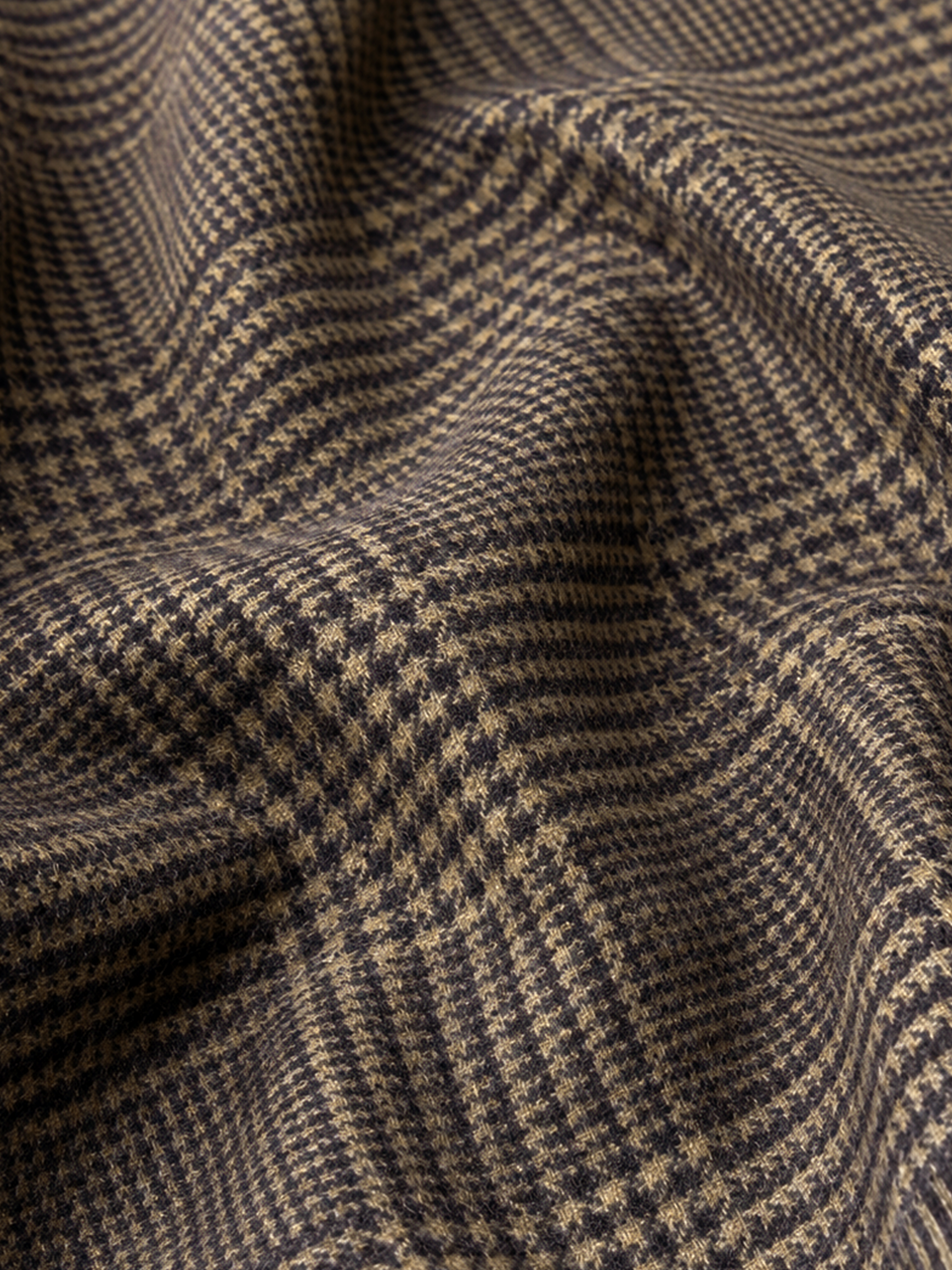 100% Cashmere Classic Plaid Fringe Long Scarf