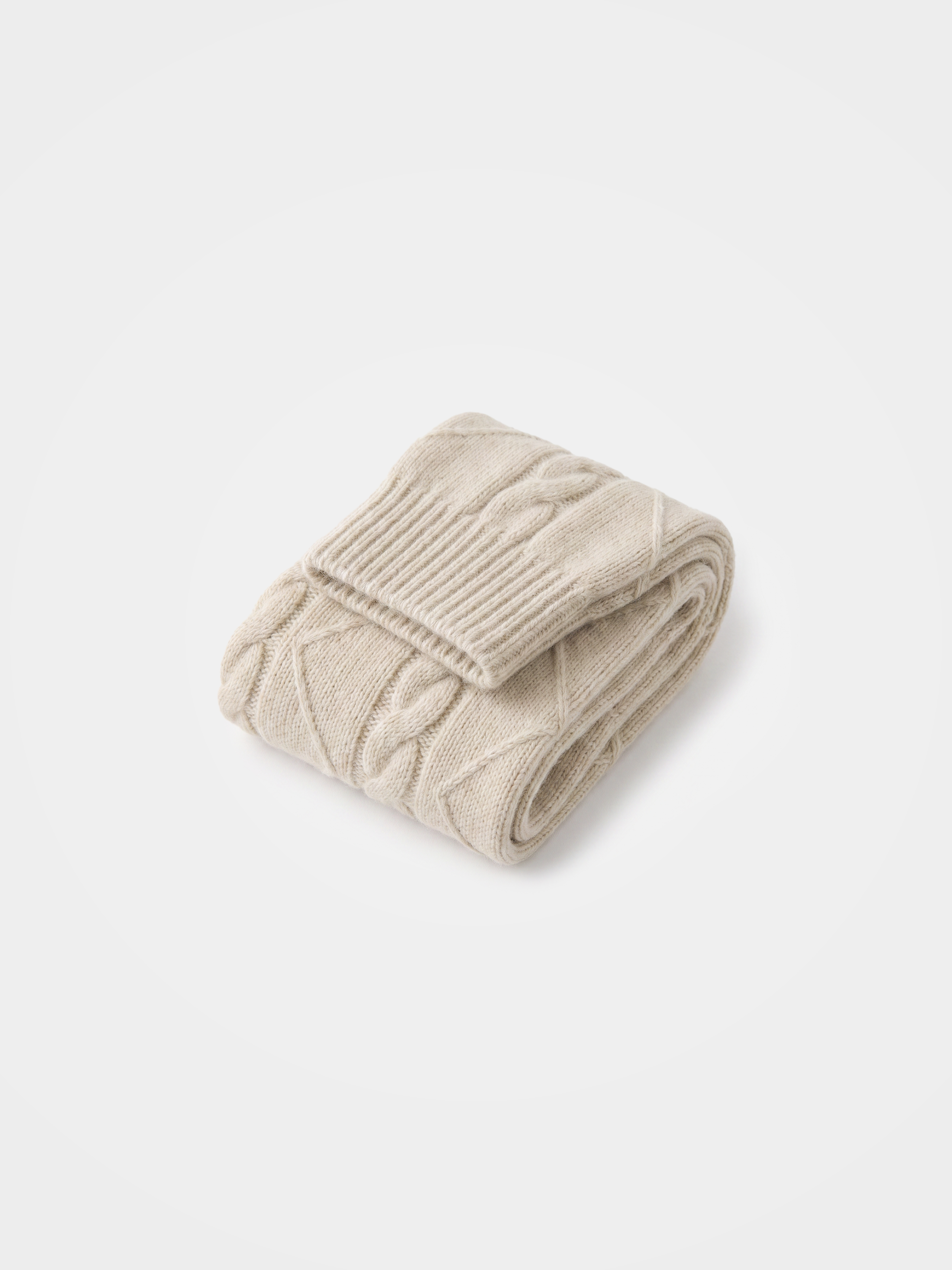 100% Cashmere Cable Knit Socks