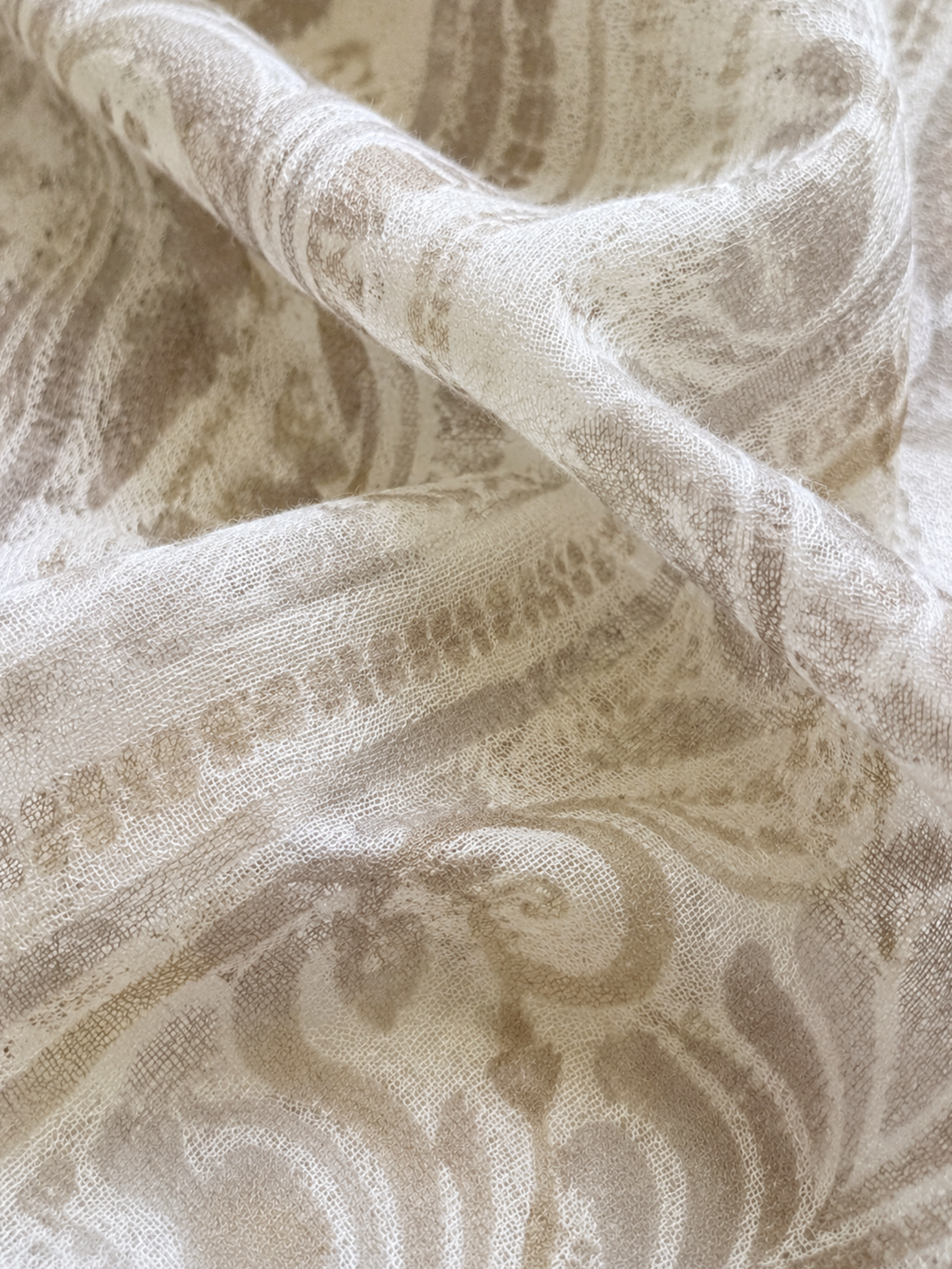 100% Cashmere Paisley Vintage Long Scarf