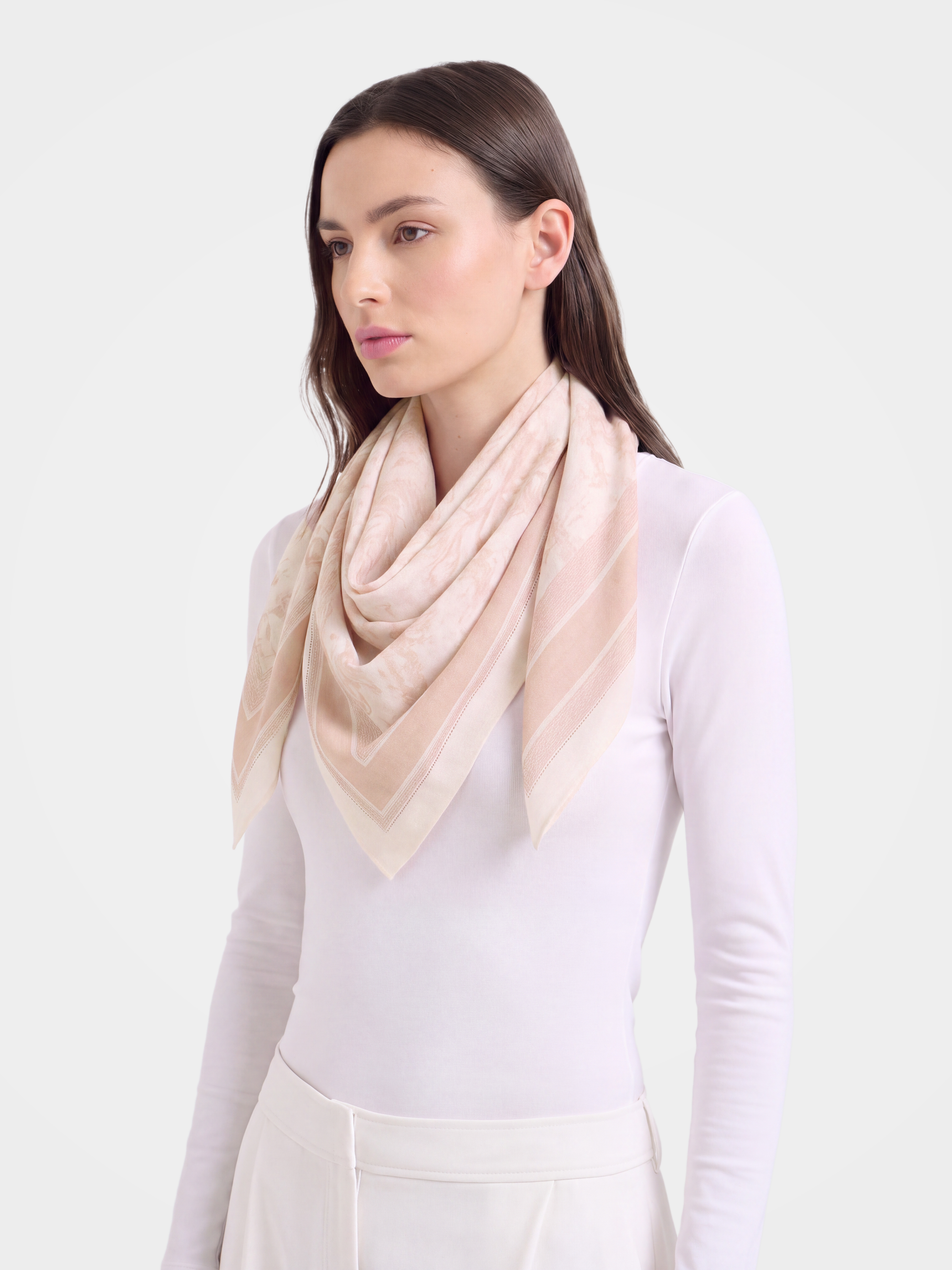100% Cashmere Abstract Print Square Scarf Lightweight Luxury Wrap