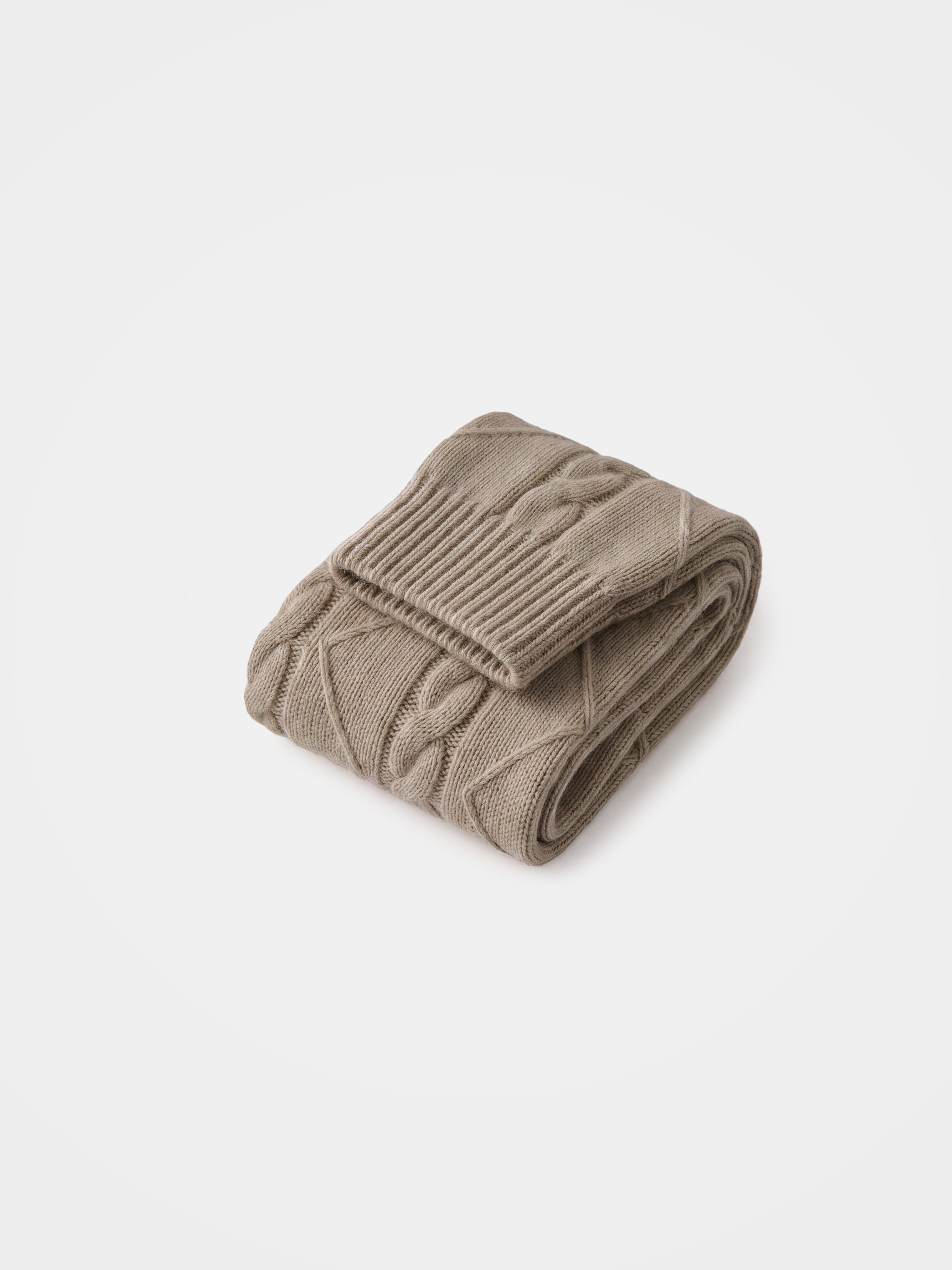 100% Cashmere Cable Knit Socks