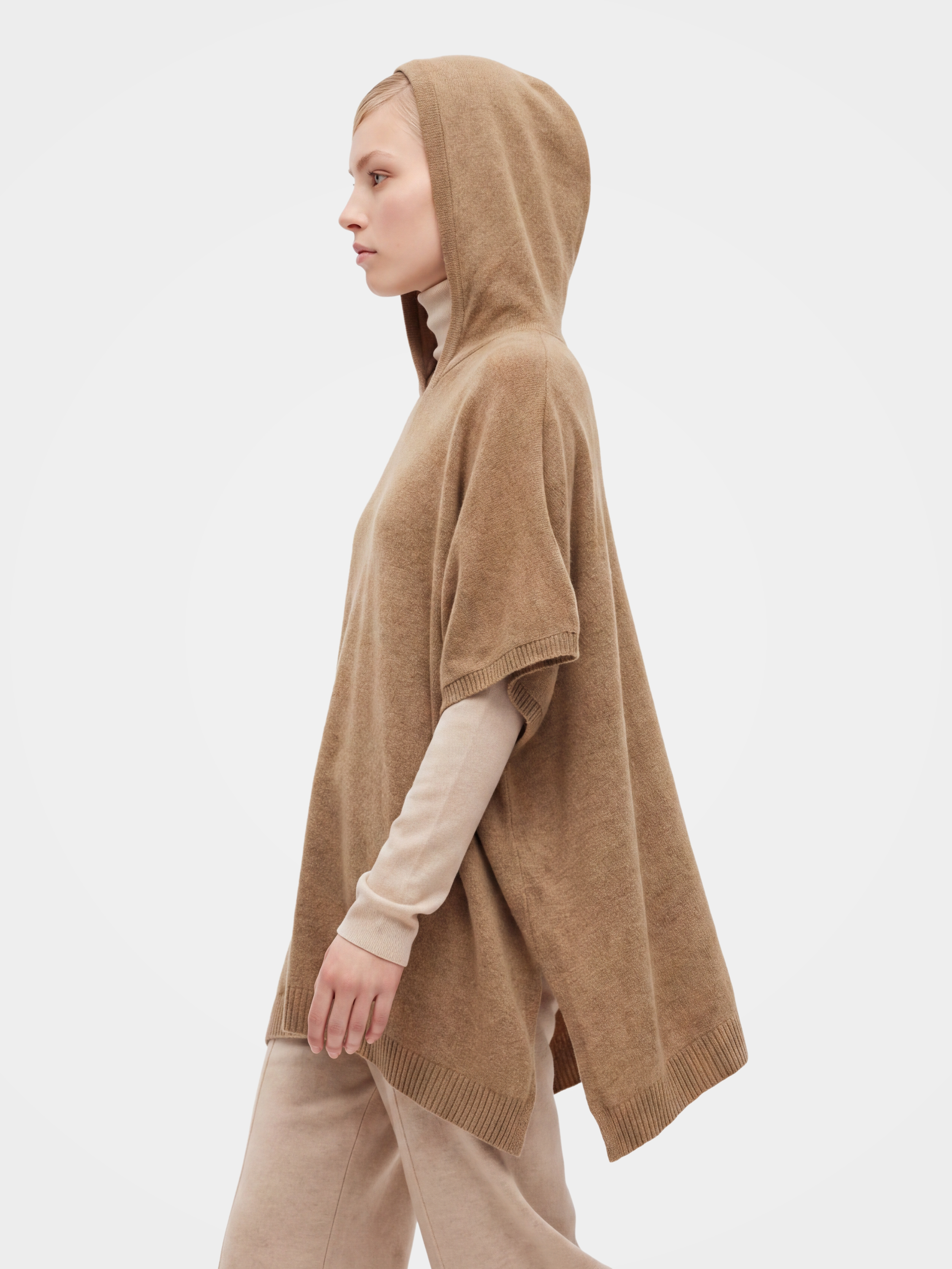 Pre-Order | 100% Cashmere Hooded Poncho Sweater (10-14 Business Days)