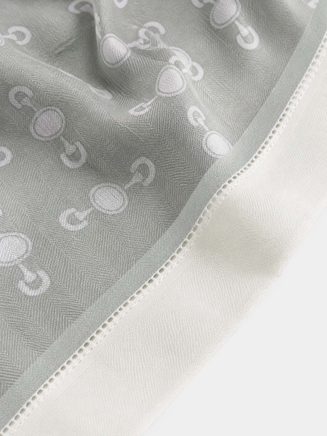 100% Cashmere Chain Print Square Scarf