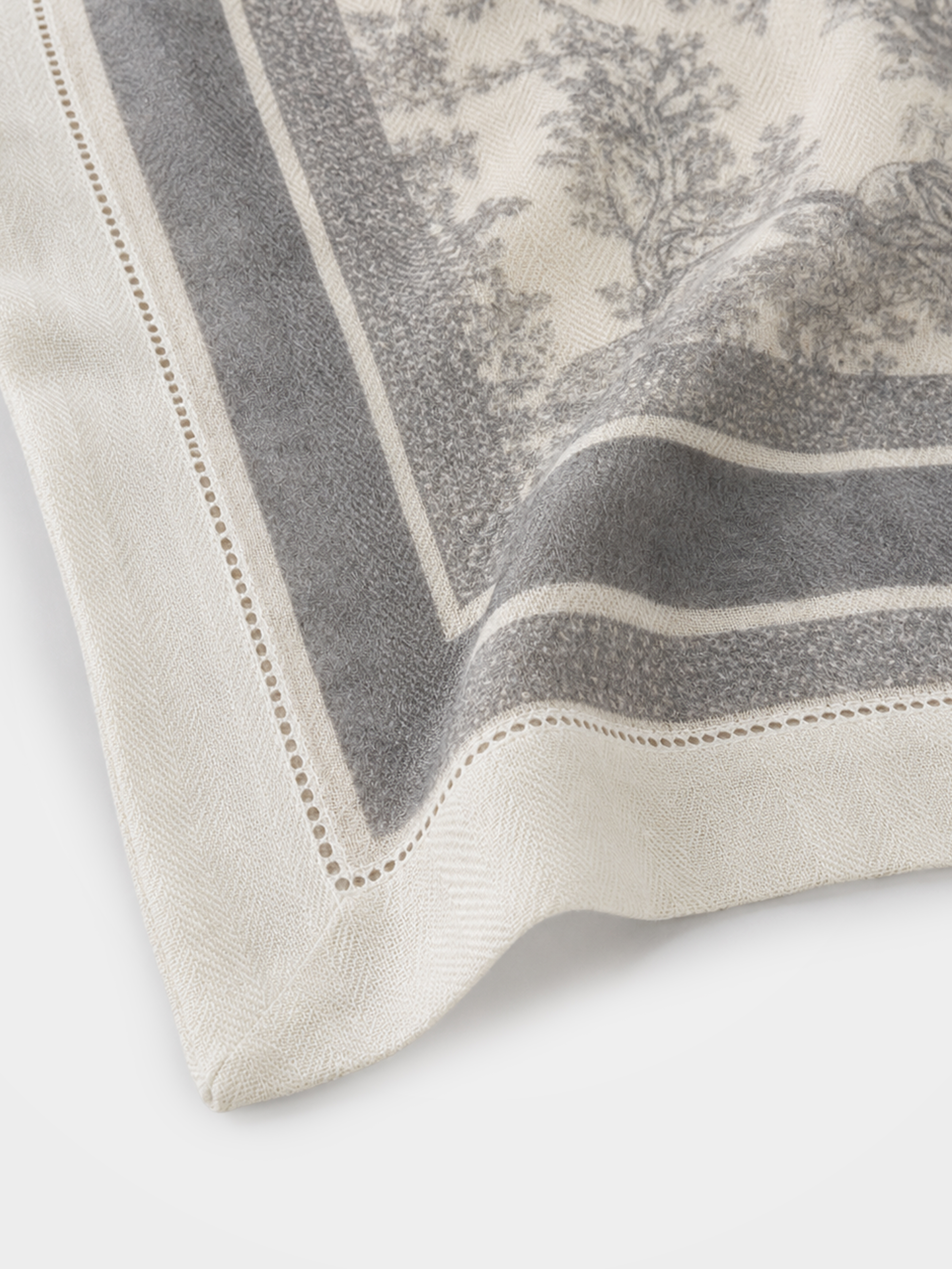 100% Cashmere Chinoiserie Animal Square Scarf Lightweight Luxury Wrap