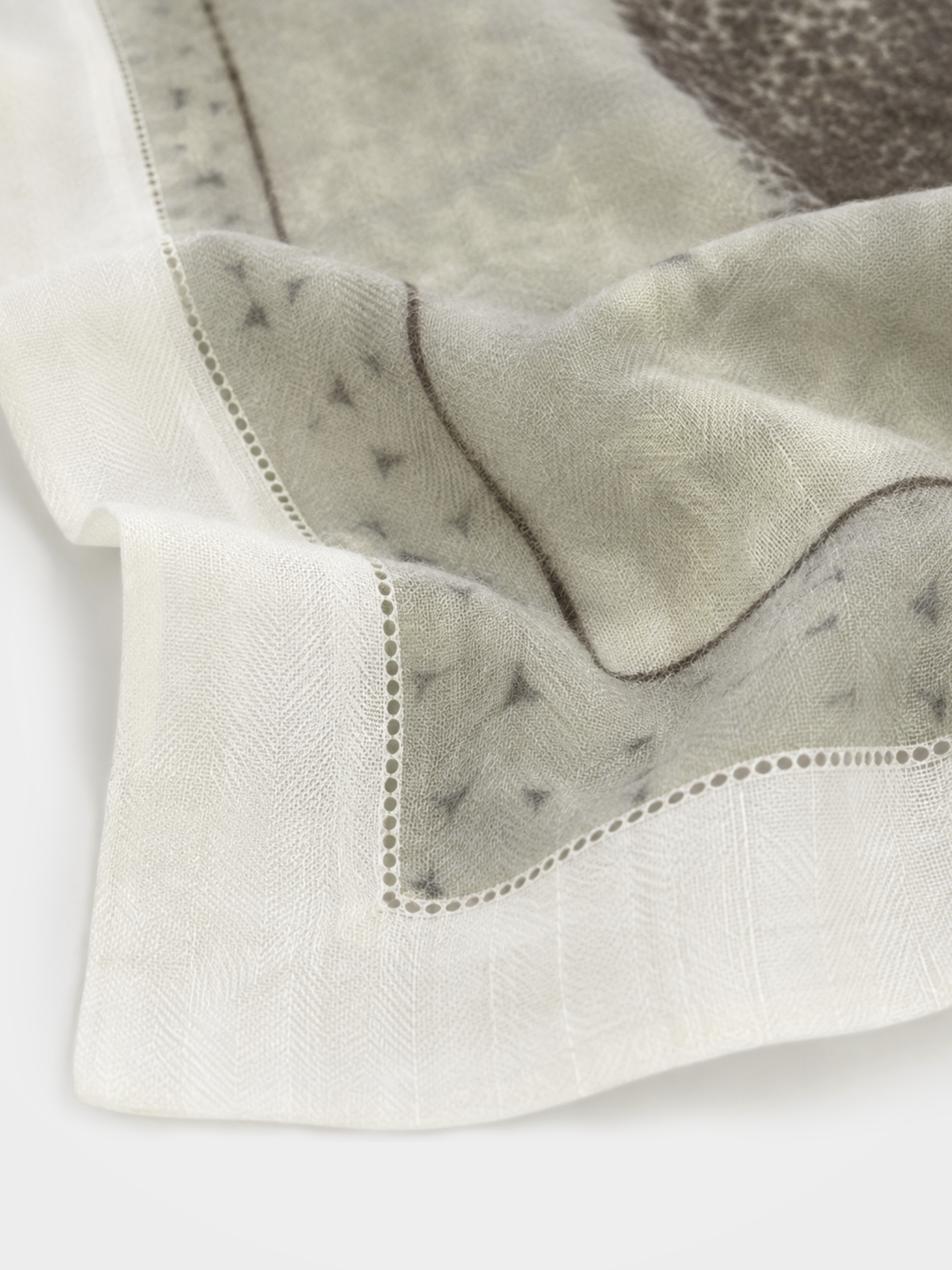 100% Cashmere Speckled Border Square Scarf Textured Wrap