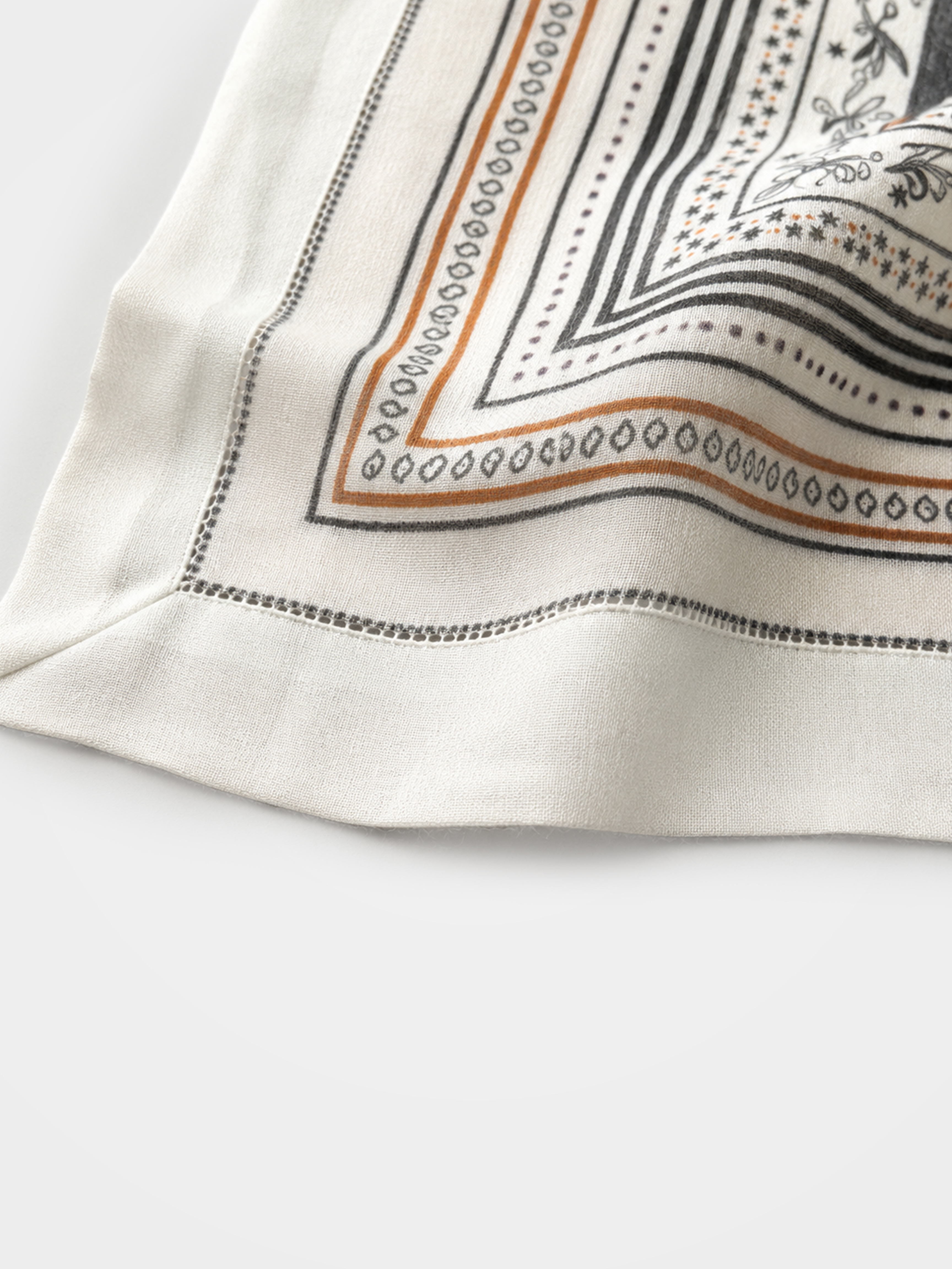 100% Cashmere Paisley Print Vintage Square Scarf
