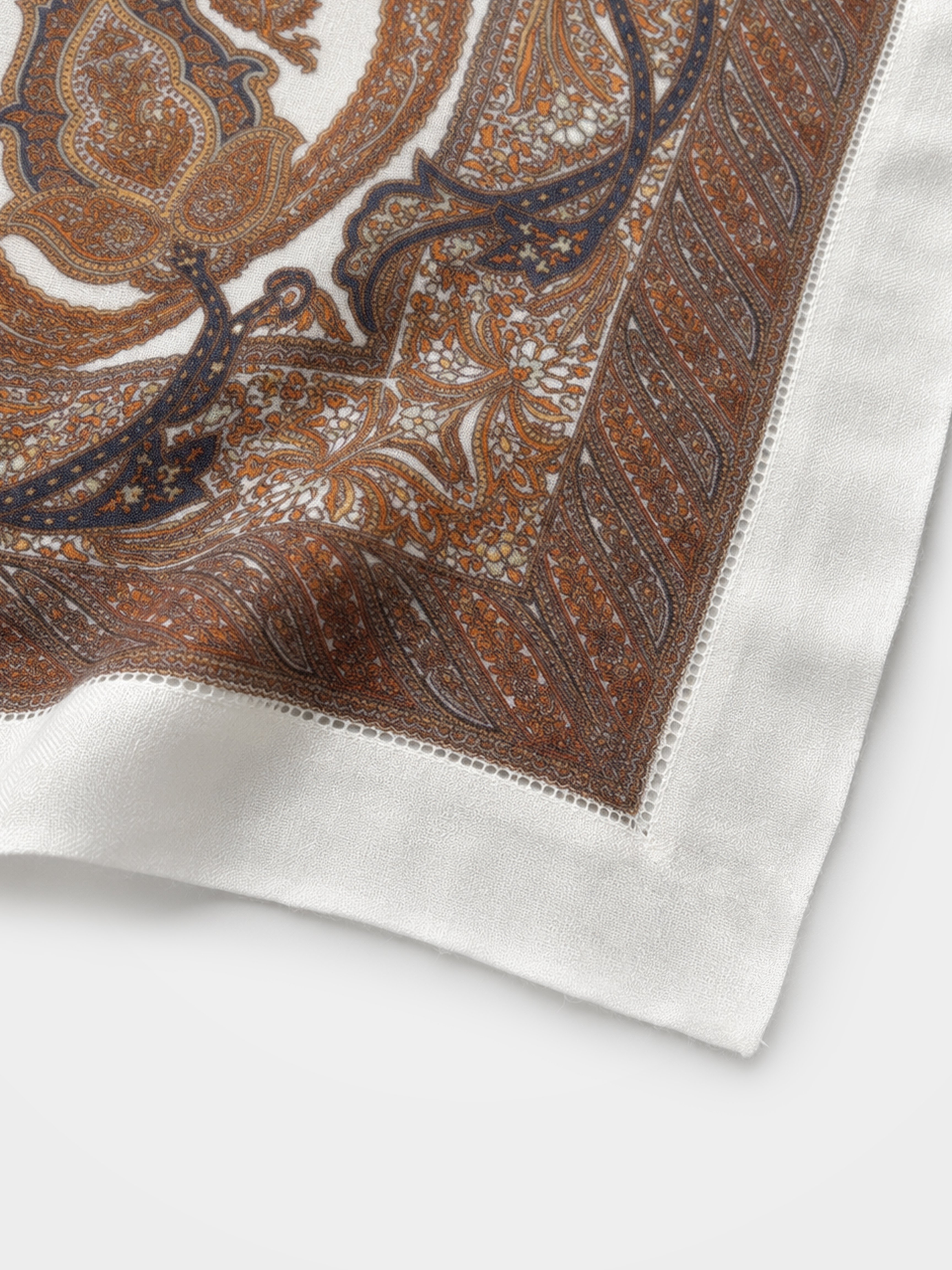100% Cashmere Vintage Floral Print Square Scarf