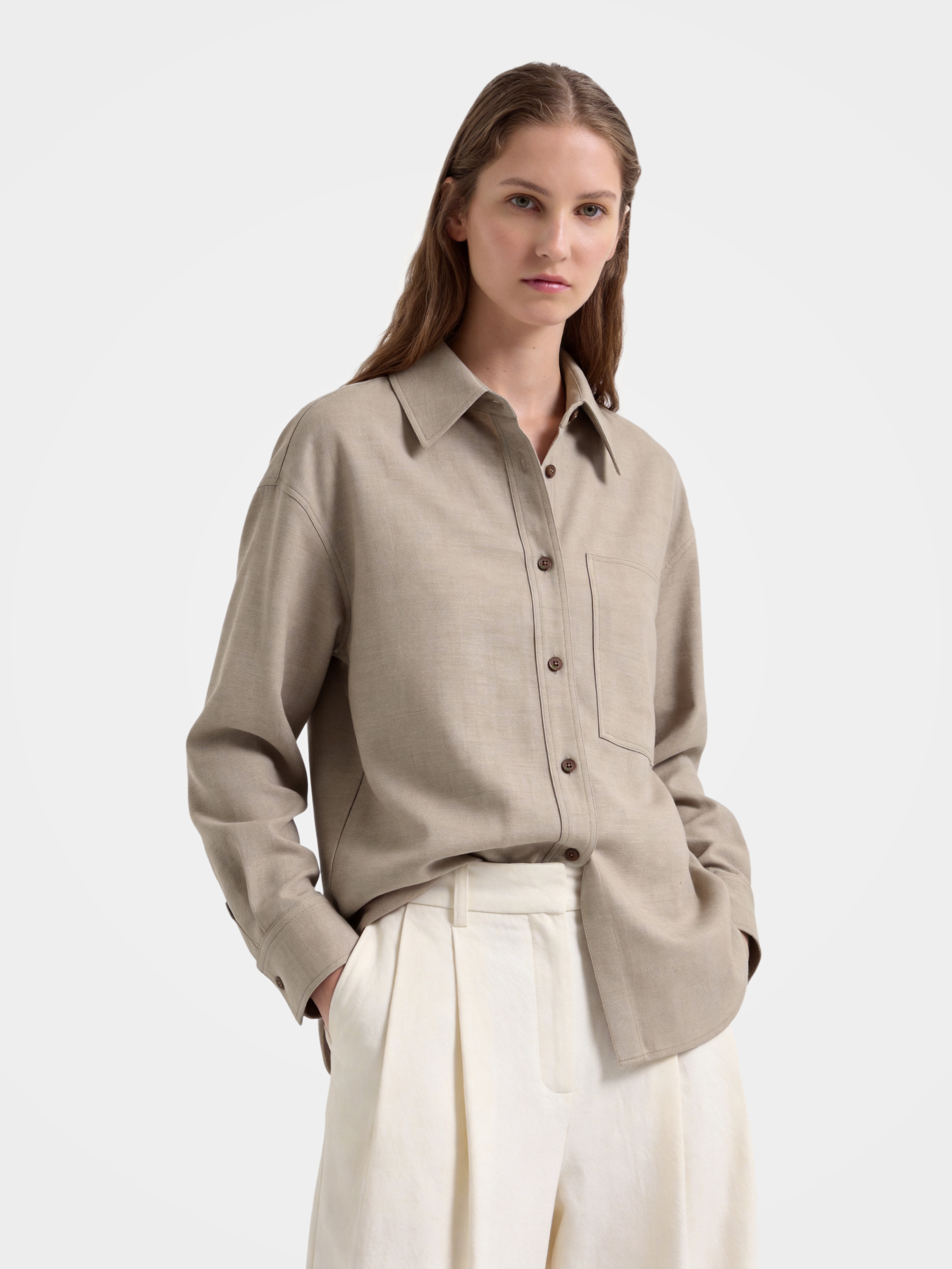 Wool Collared Warm Casual Shirt Jacket