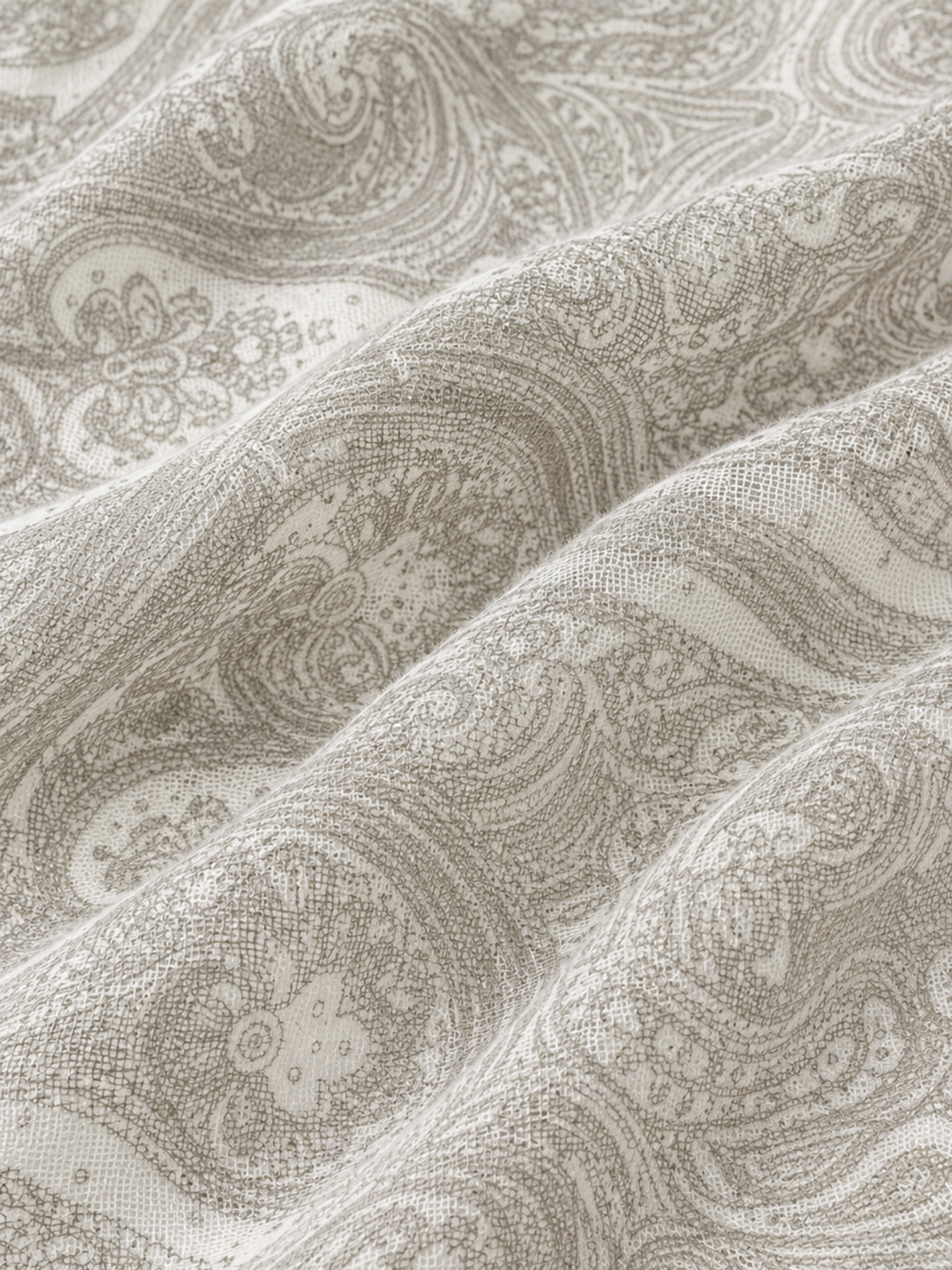 100% Cashmere Paisley Tassel Long Scarf