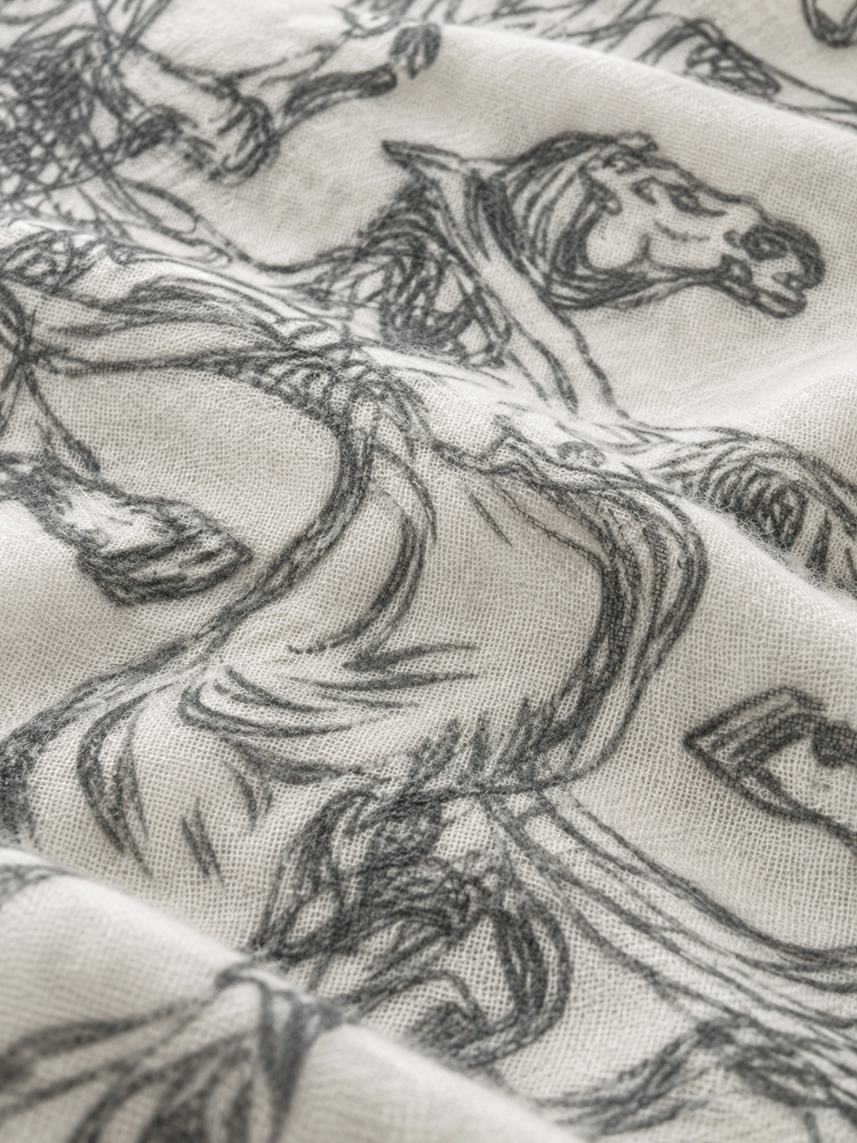 100% Cashmere Horse Tassel Square Scarf