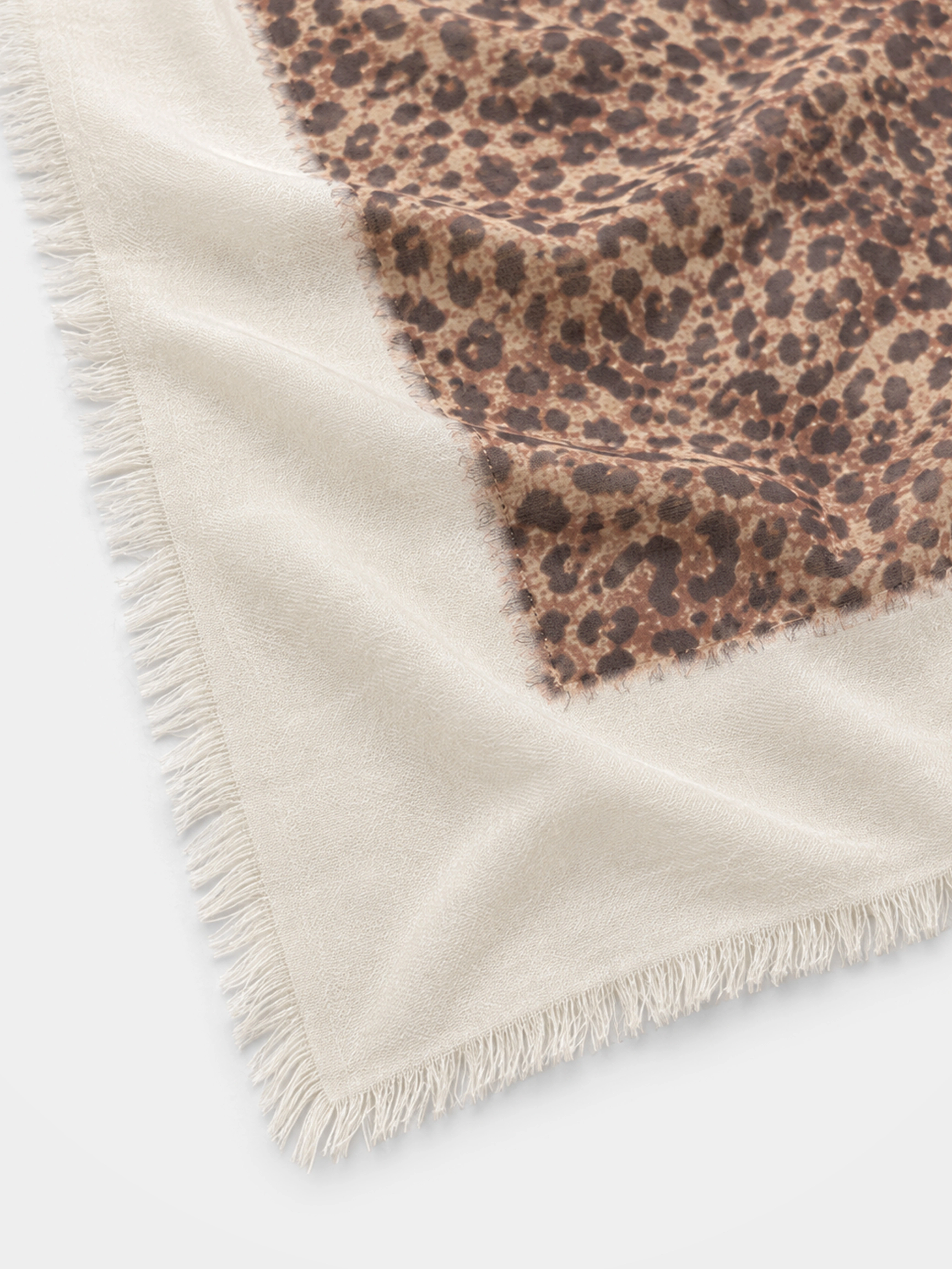 100% Cashmere Leopard Tassel Square Scarf