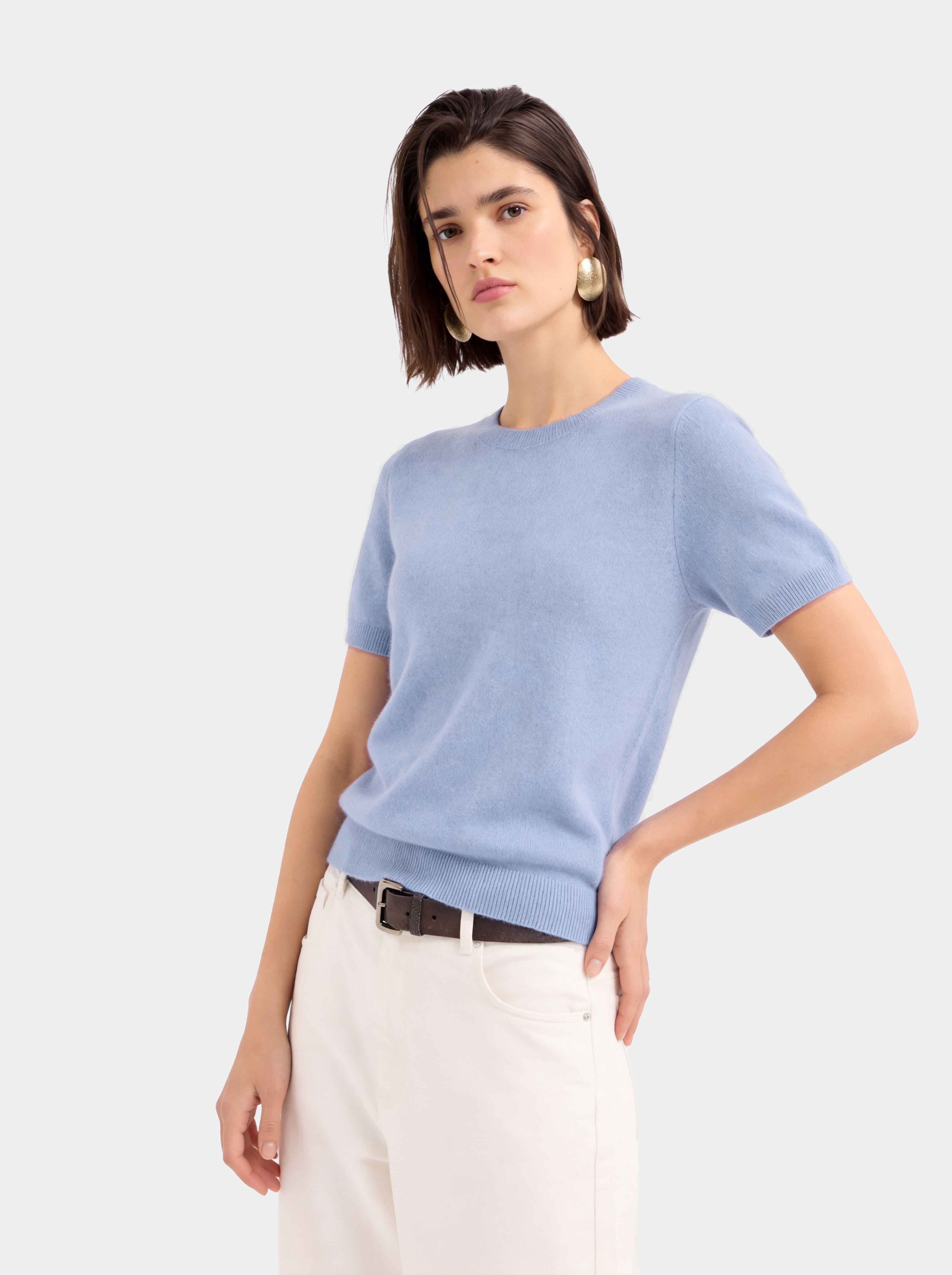 Superfine Grade-A 100% Cashmere Lightweight Breathable Knit Top