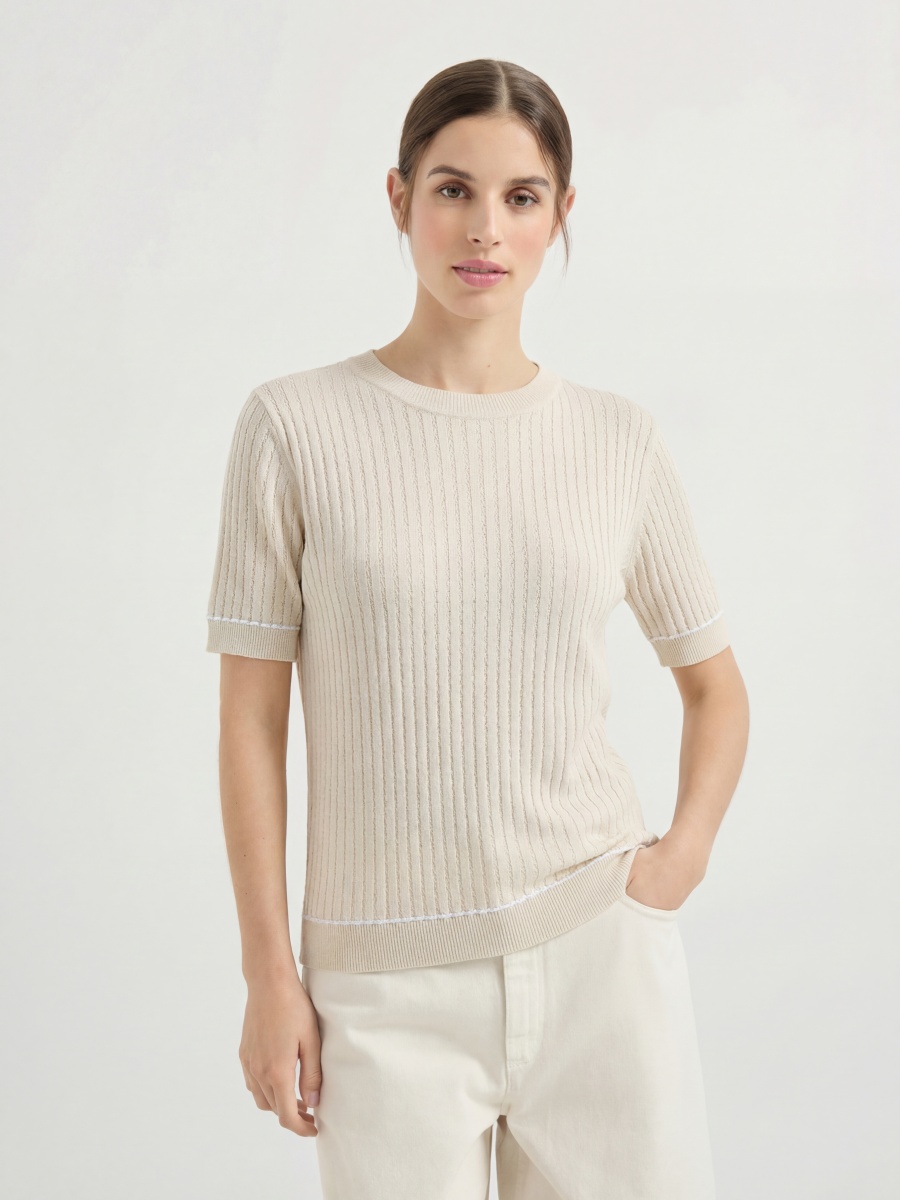 100% Cotton Short Sleeve Knit Top