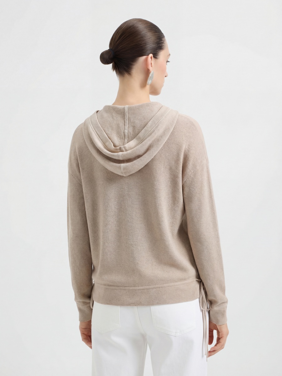 Silk Long Sleeve Hoodie Knit Cardigans