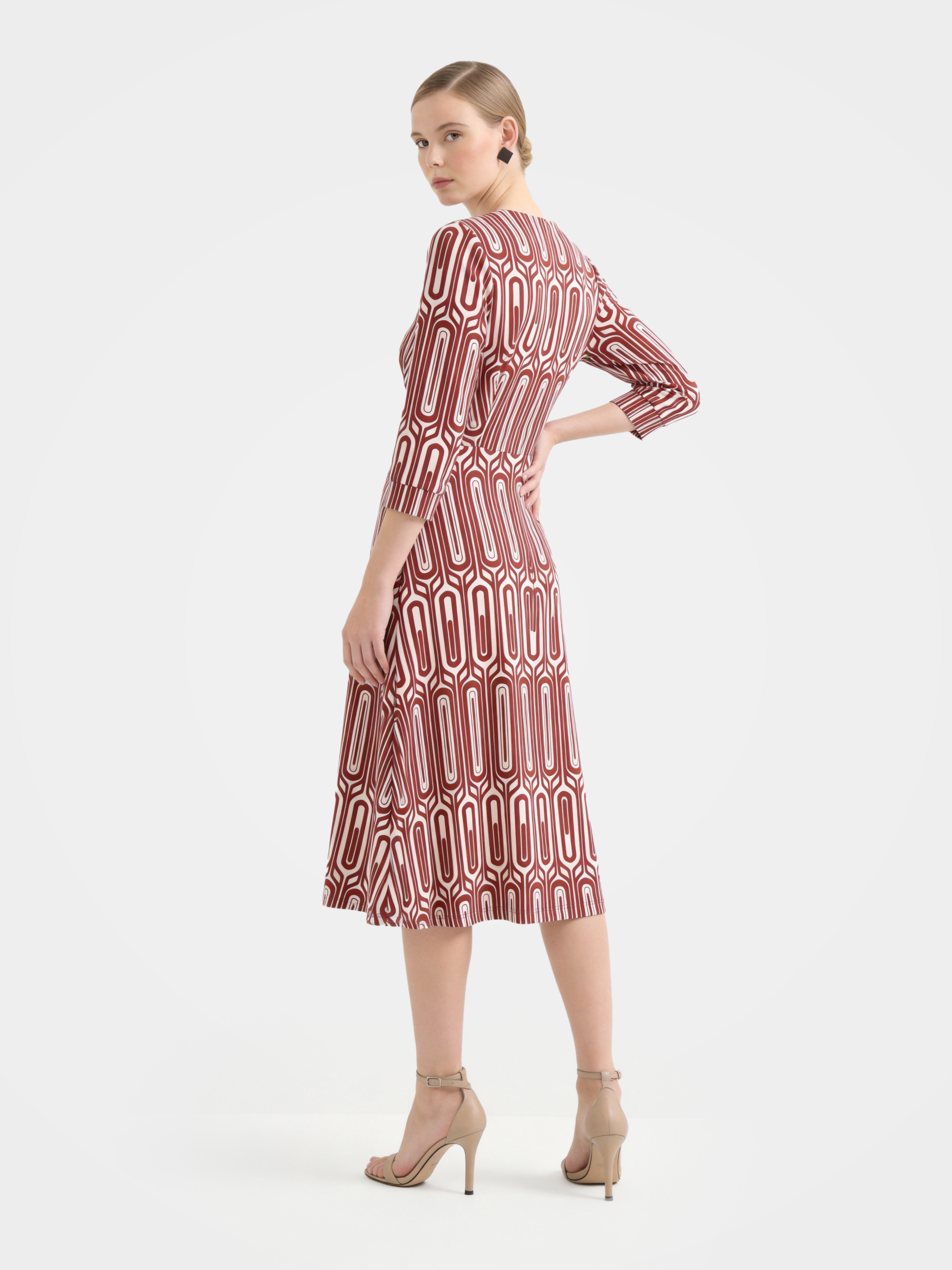 Luxurious 100% Mulberry Silk Printed Midi Dress