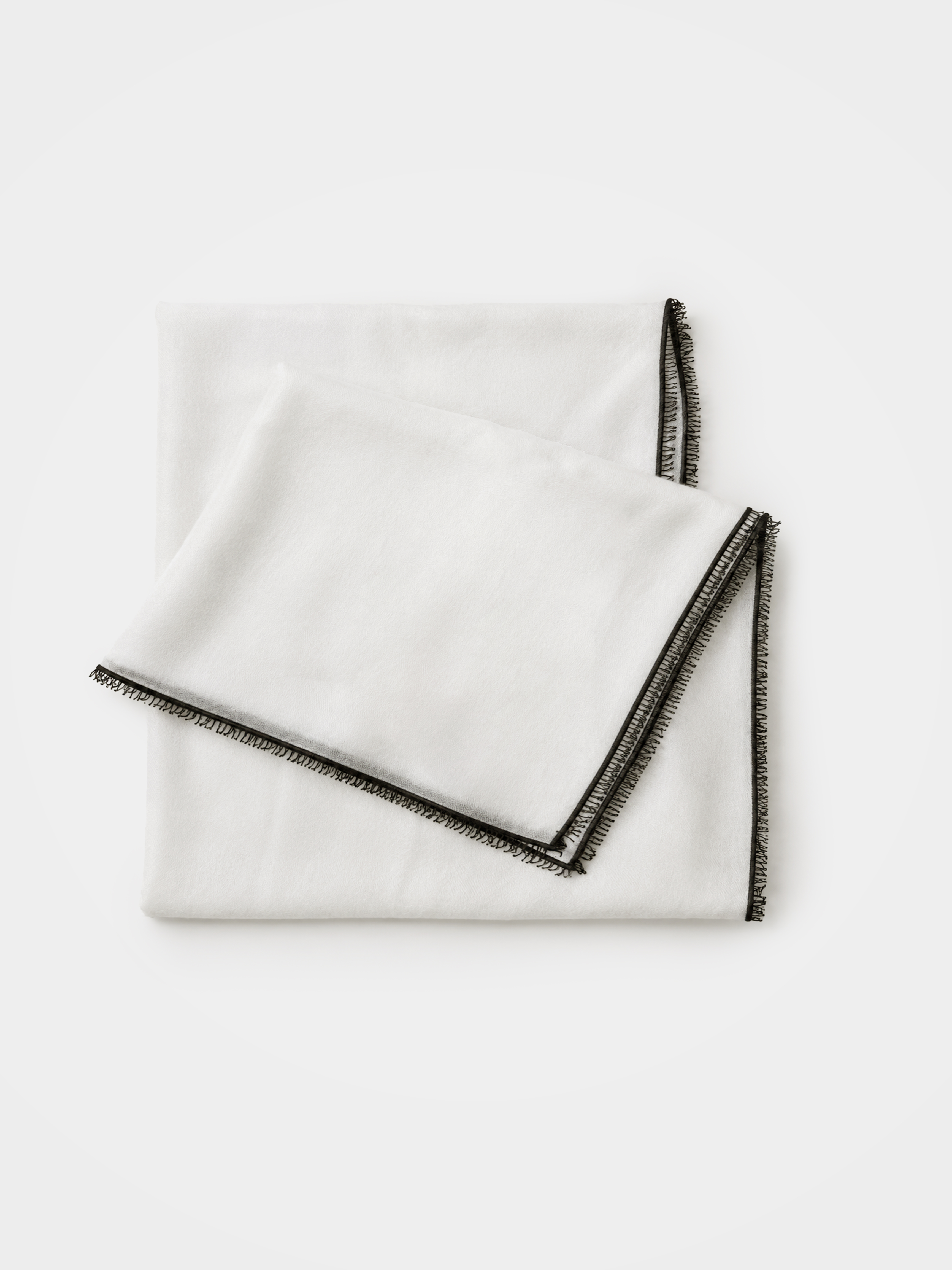 Quiet Luxury 100% Cashmere Contrast Trim Scarf