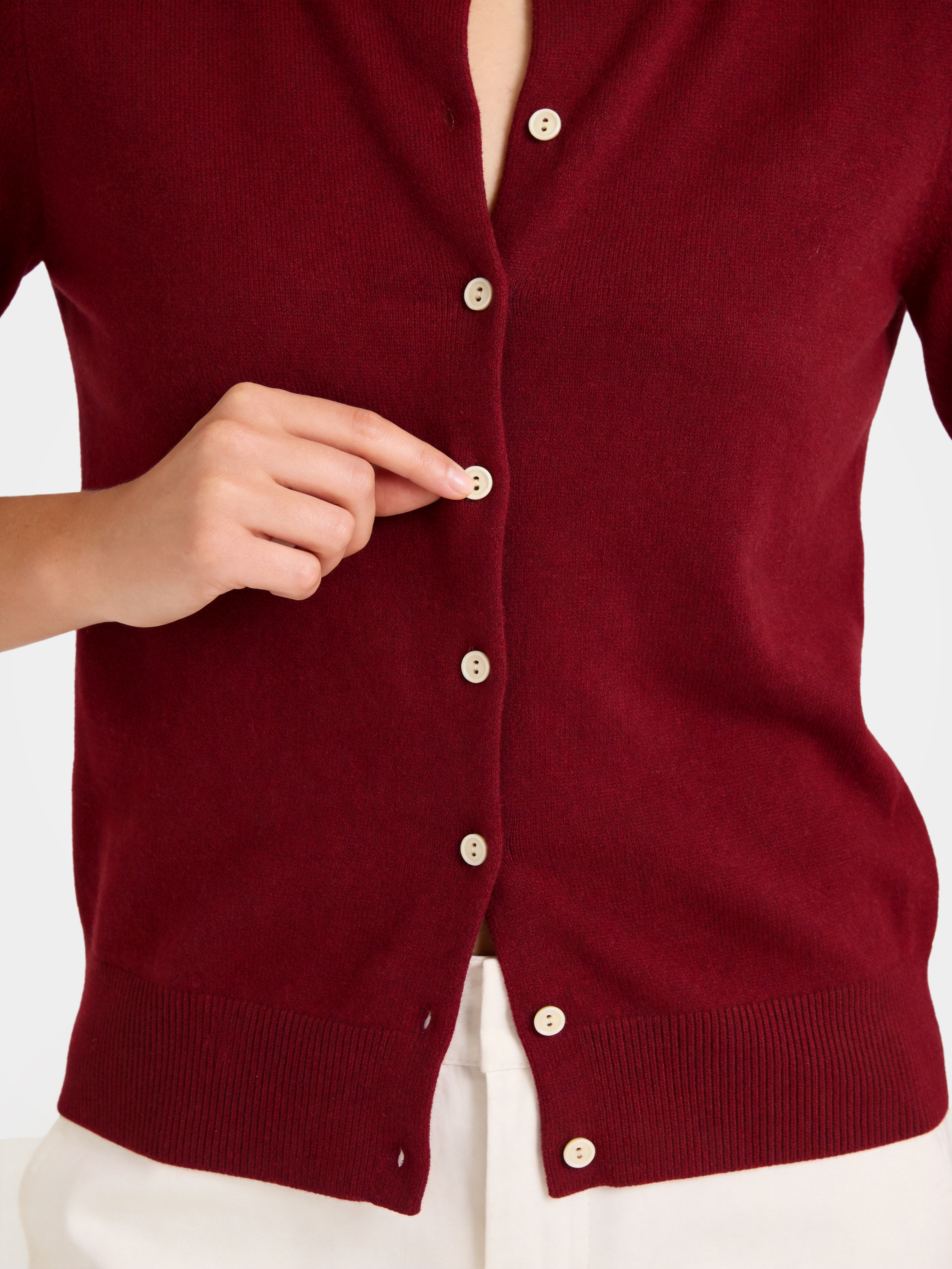 100% Cashmere Crew Neck Long Sleeve Cardigan
