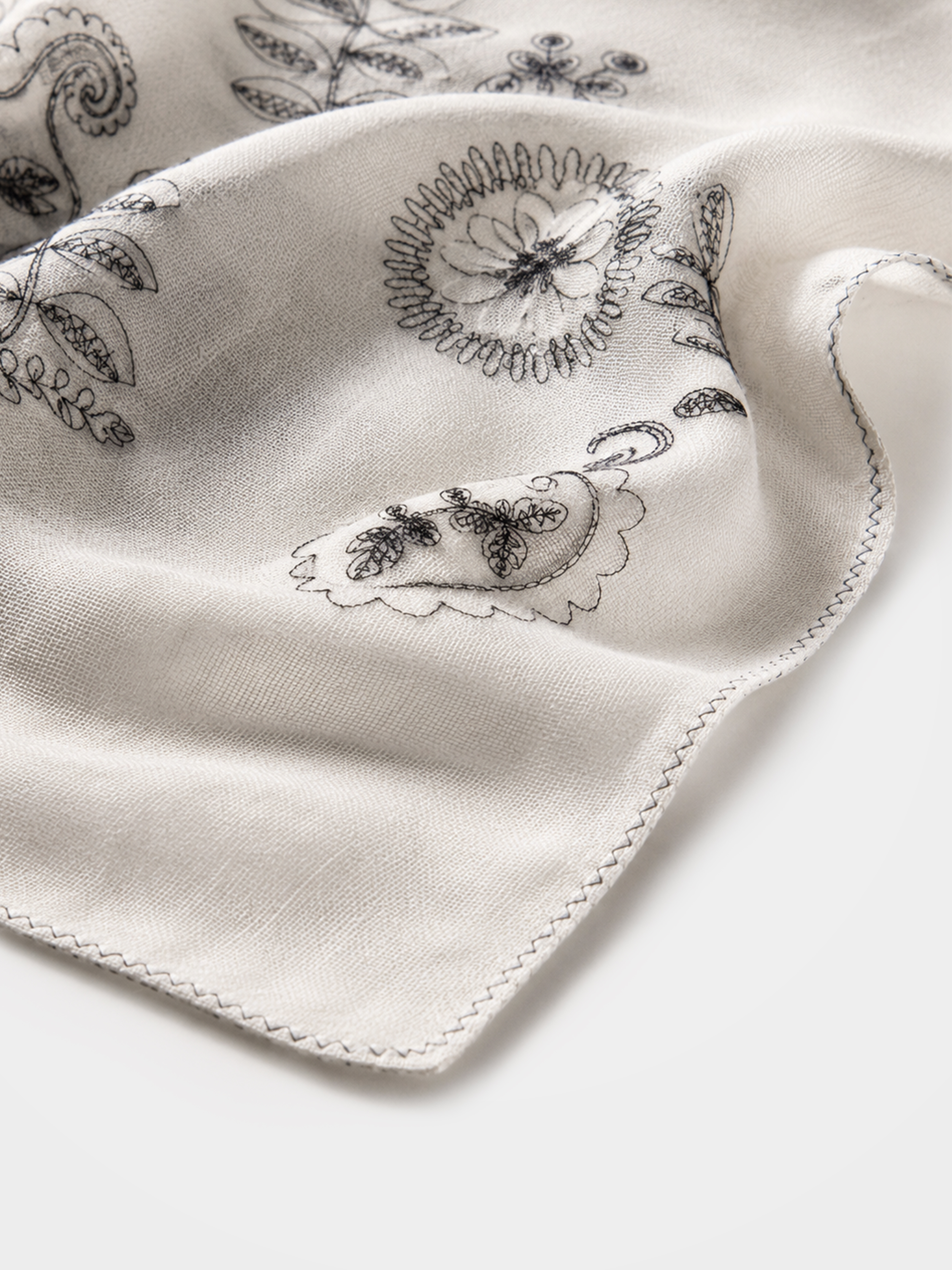 Premium 100% Cashmere Floral Print Scarf