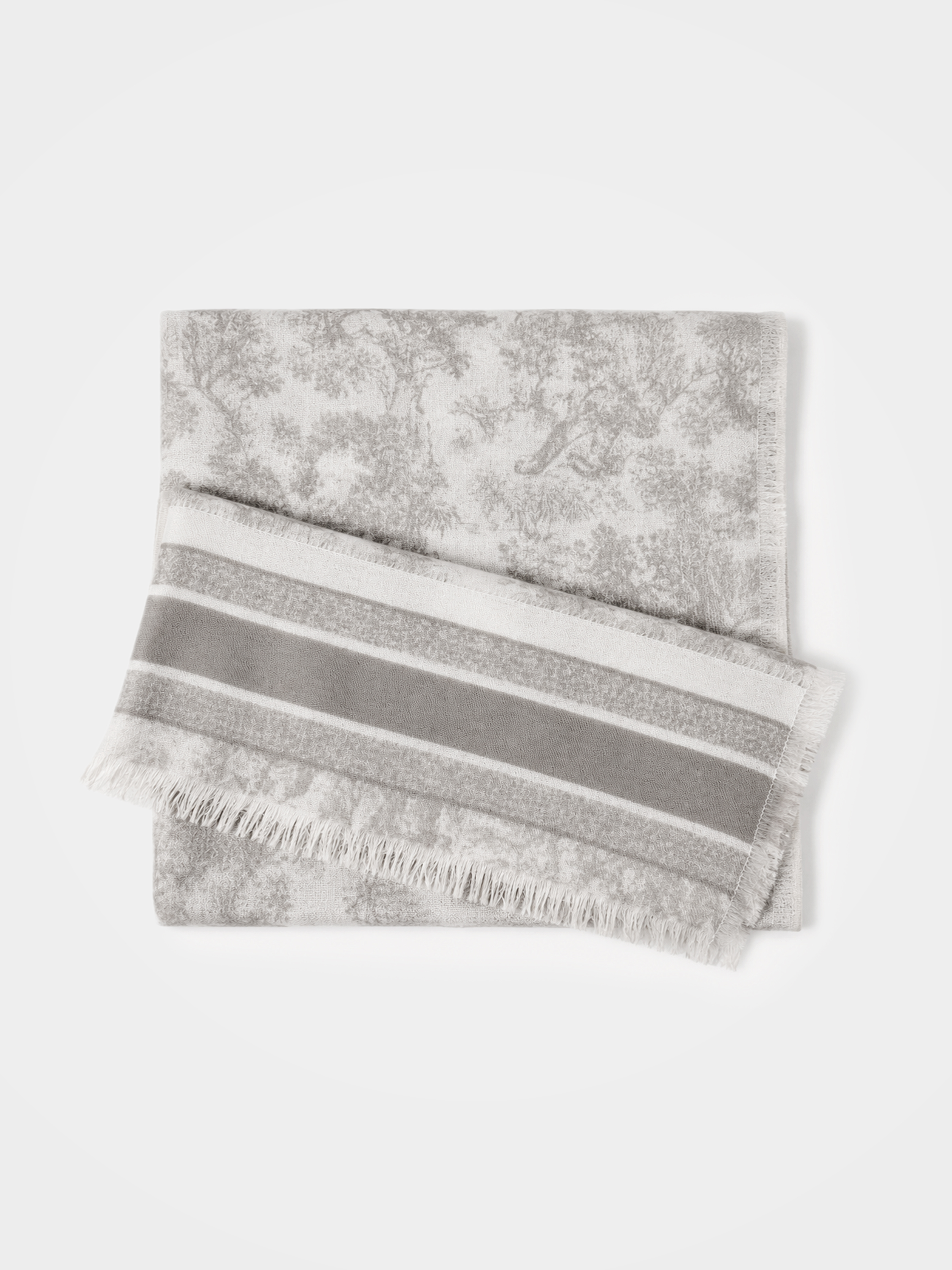 Refined 100% Cashmere Woodland Print Shawl Scarf – CAKO