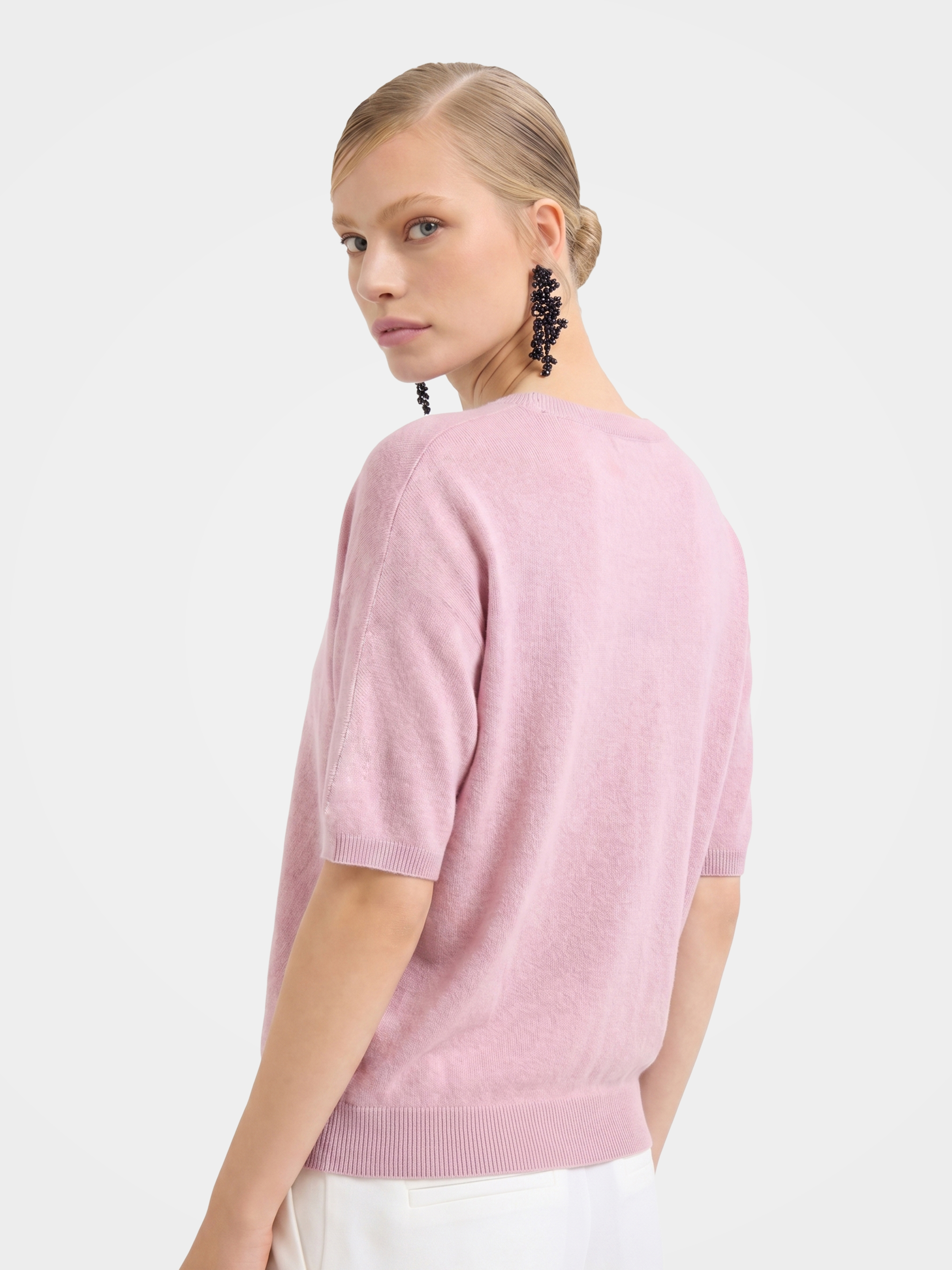 Breathable Cashmere Mid-Length Sleeve Knit Top
