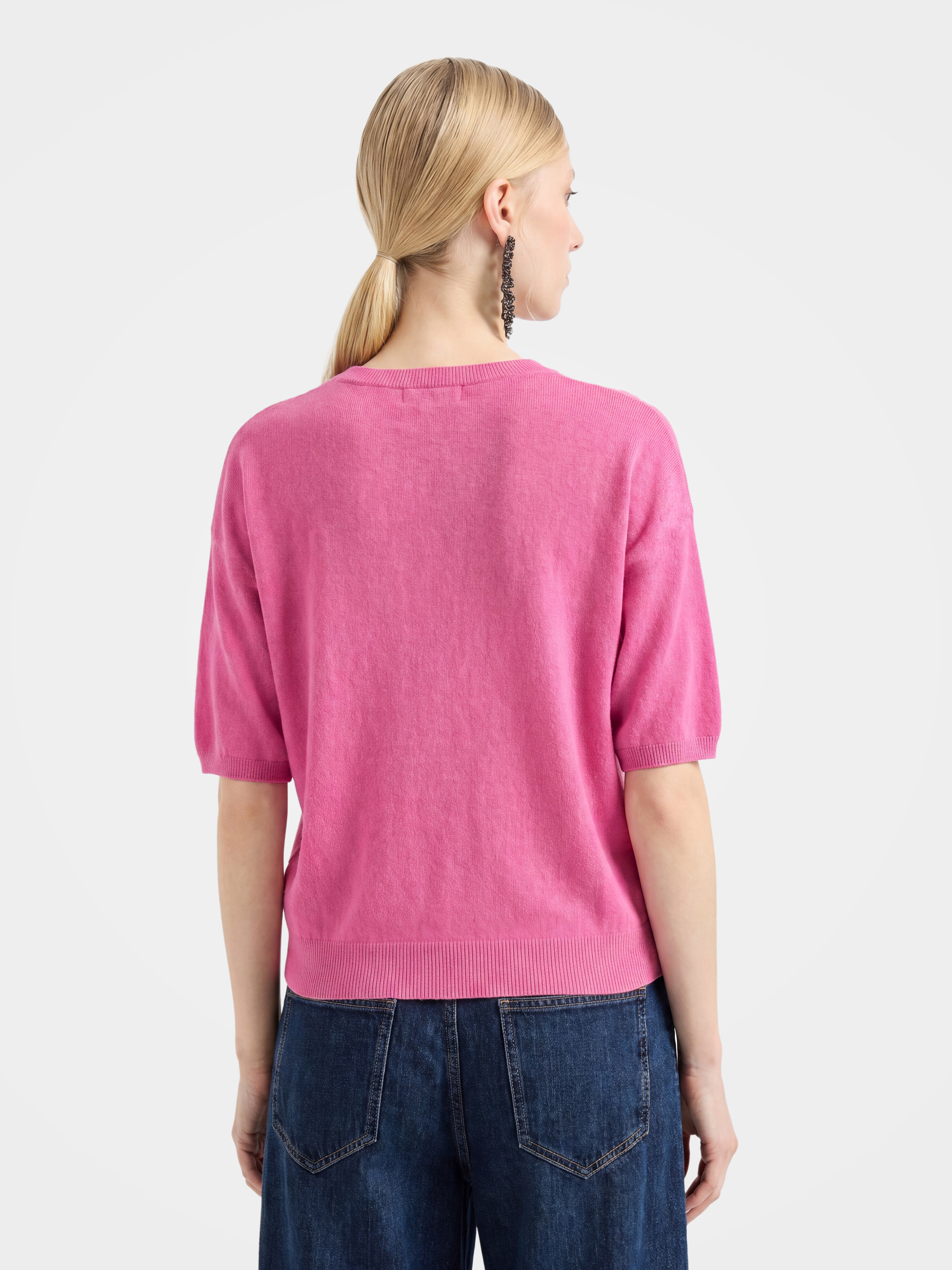 Breathable Cashmere Mid-Length Sleeve Knit Top