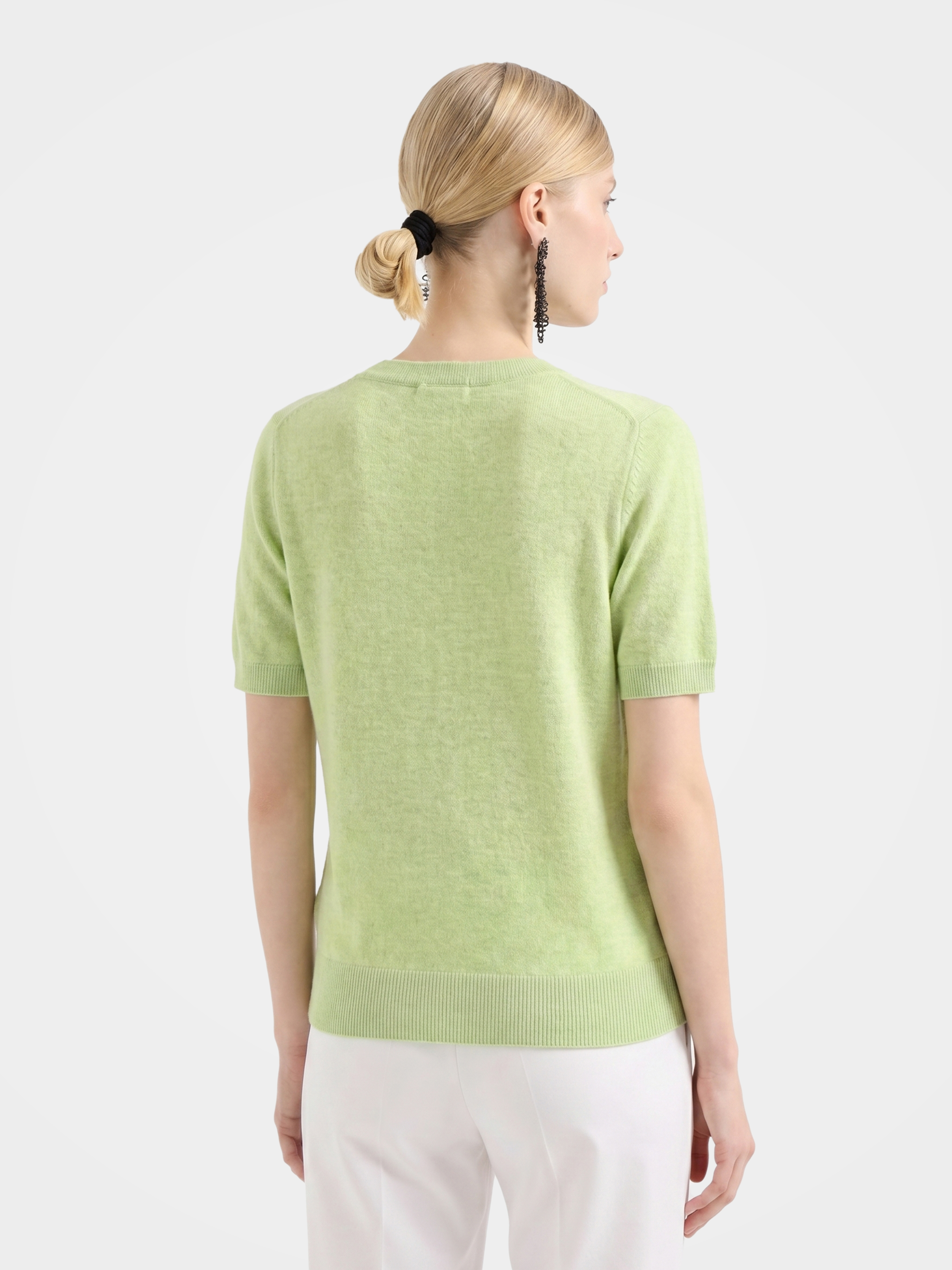 Lightweight Cashmere V Neck Short Sleeve Sweater
