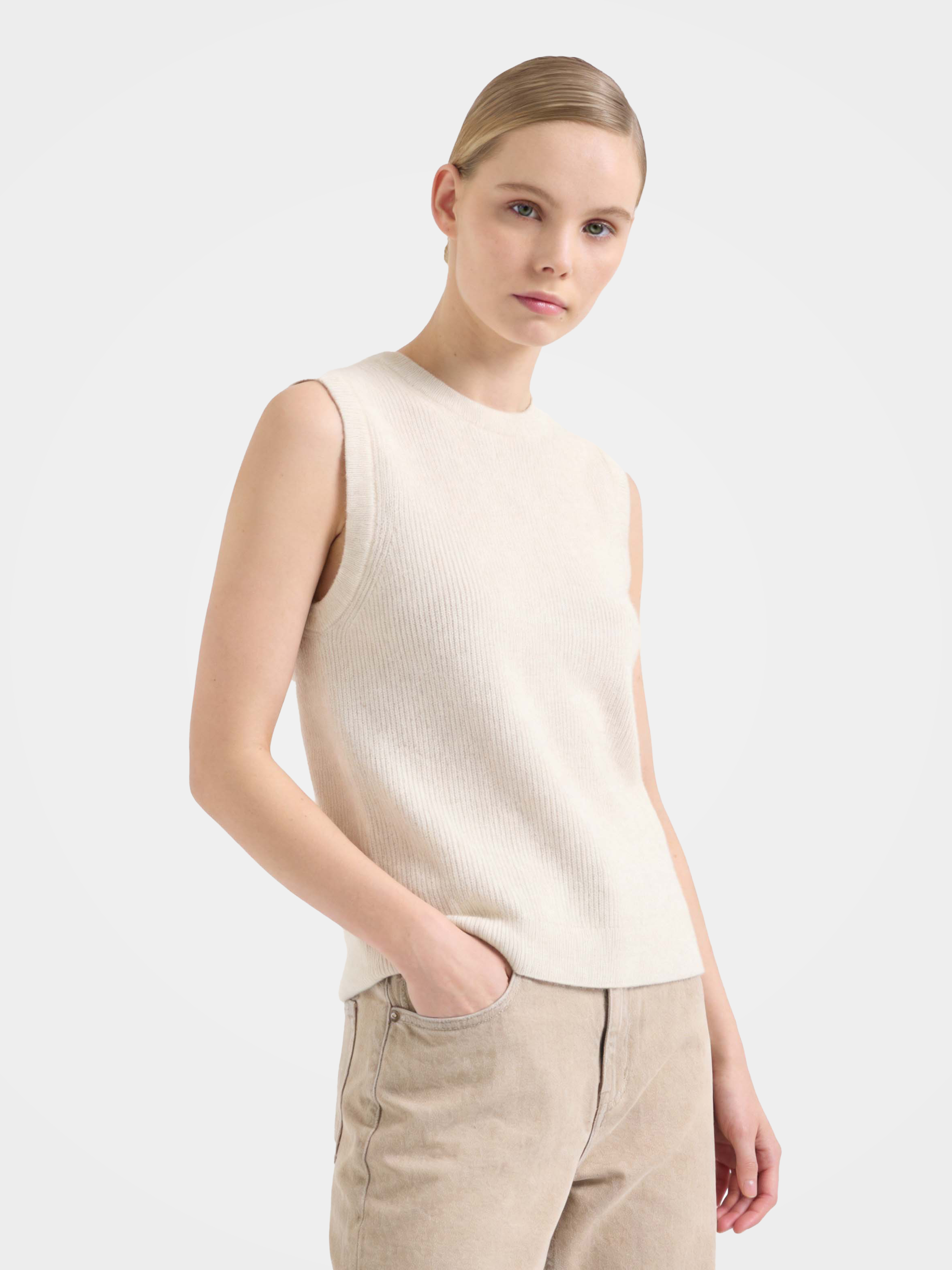 Mongolian Cashmere Sleeveless Vest Knit 