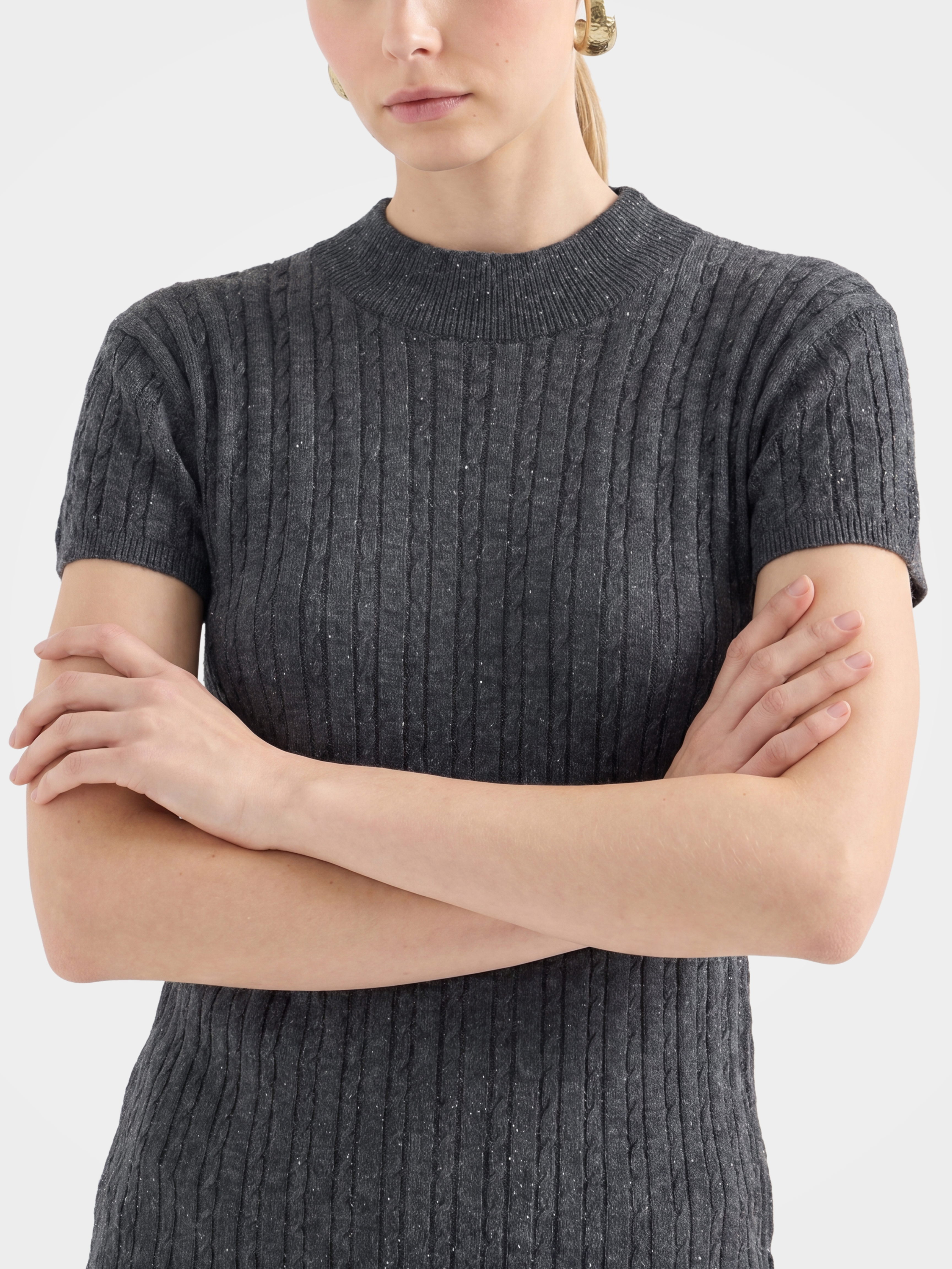 Lightweight Wool Short Sleeve knit Top