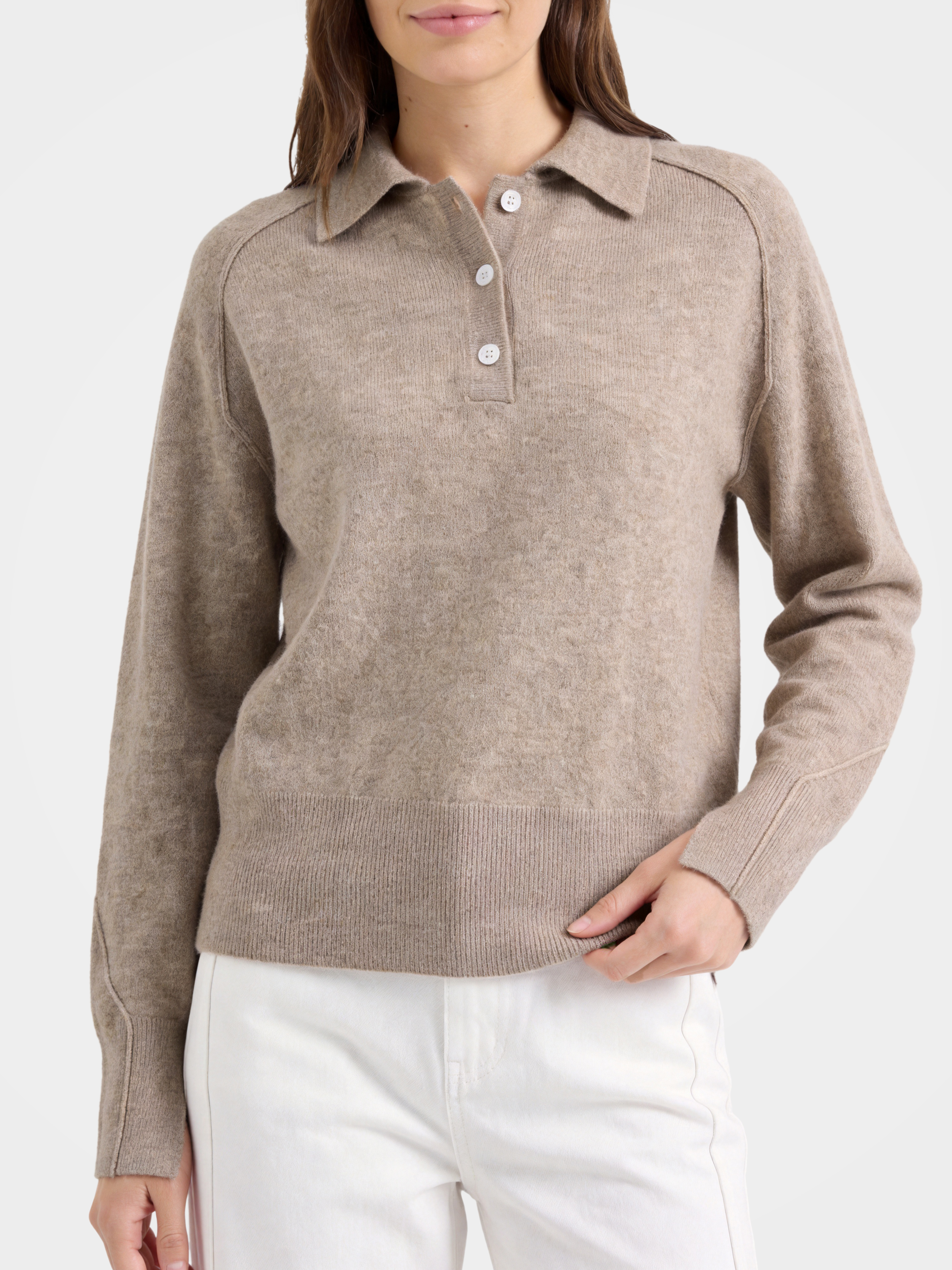 Soft 100% Mongolian Cashmere Polo Knit Top