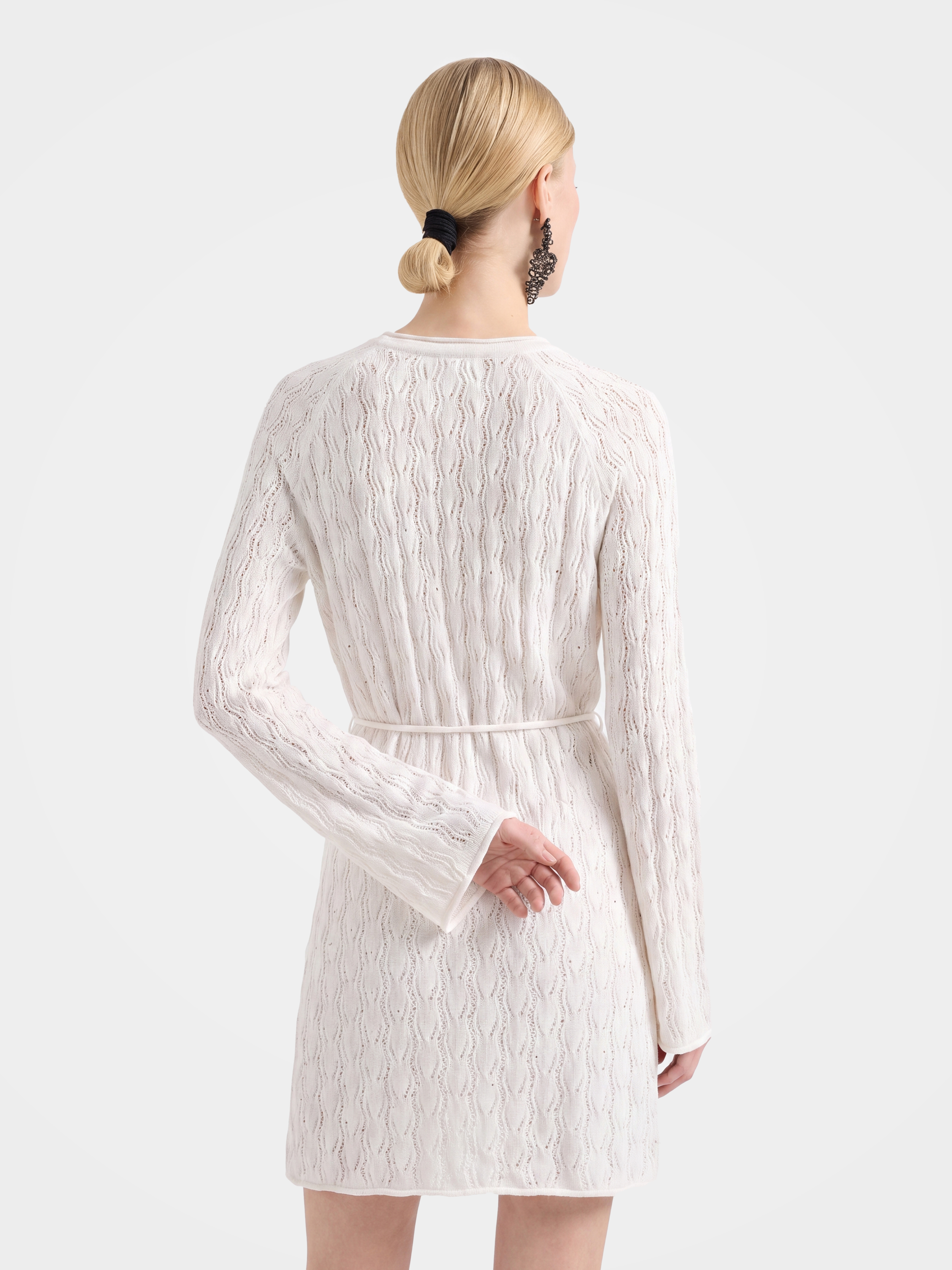 Luxurious Mongolian Cashmere Knit Mini Sweater Dress