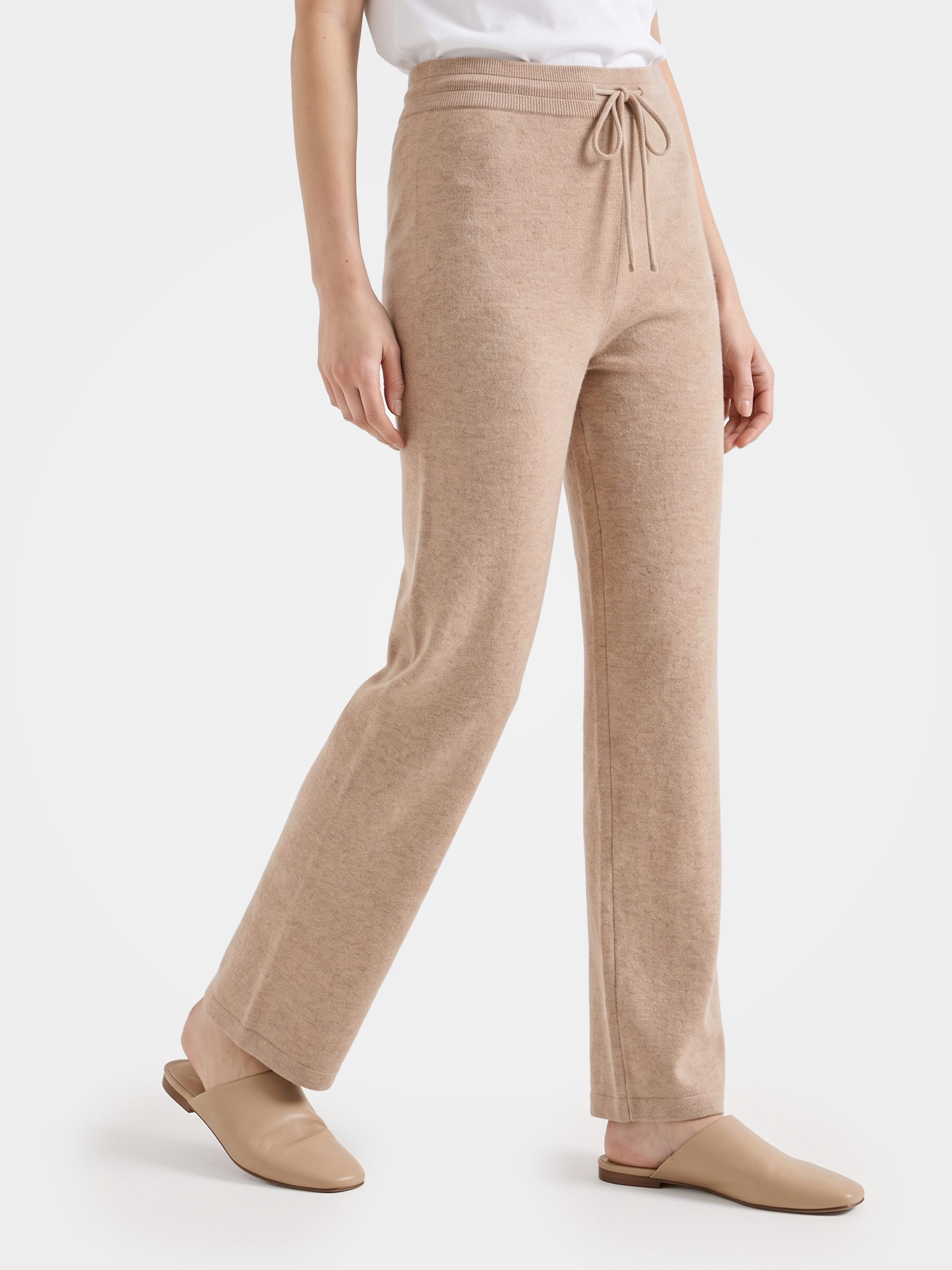 Pre-Order | 100% Cashmere Straight Leg Pants Drawstring Pants