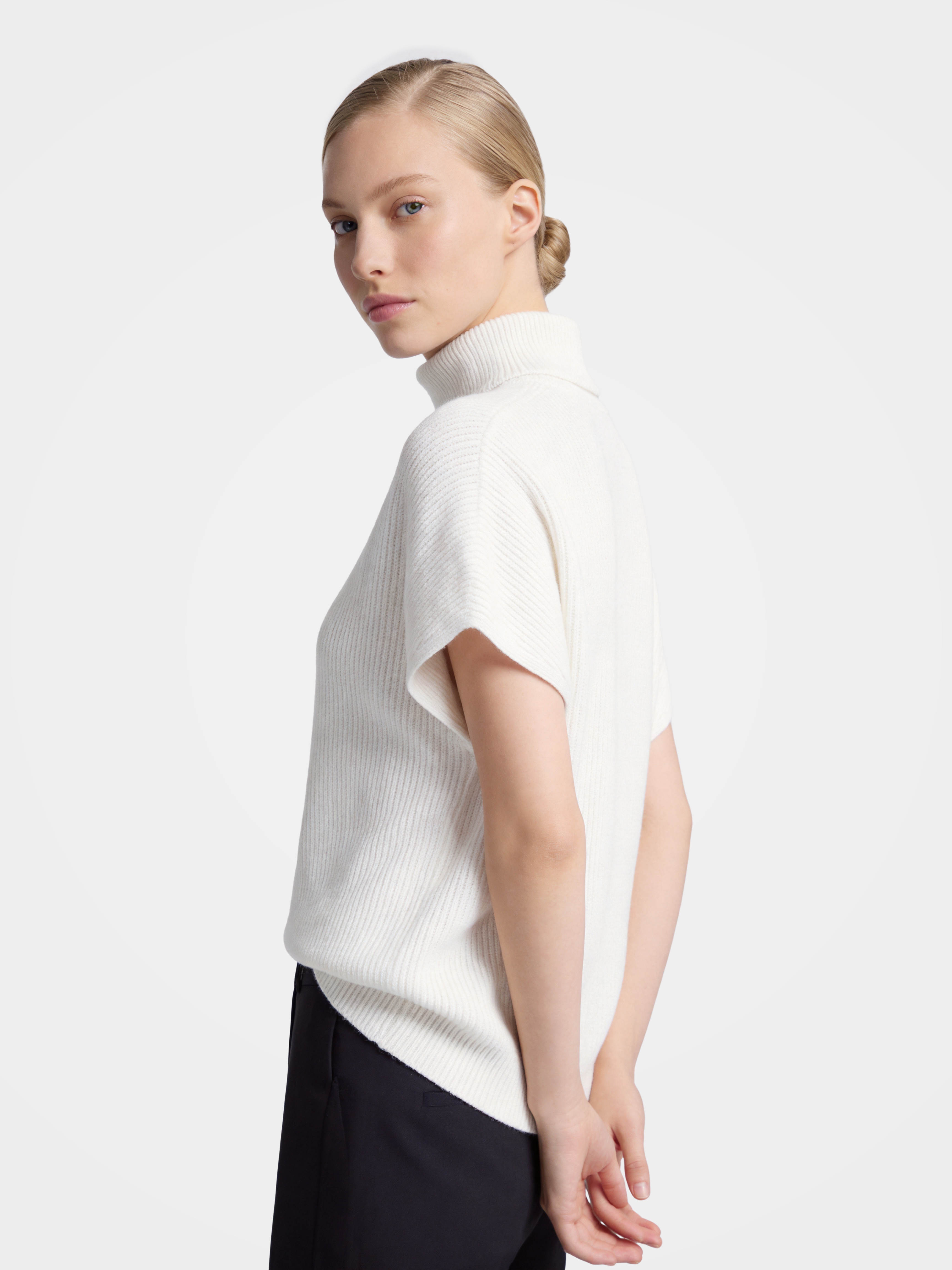 Pre-Order |Cotton Turtleneck Sweater Soft Short Sleeve Knit (10-14 Business Days)