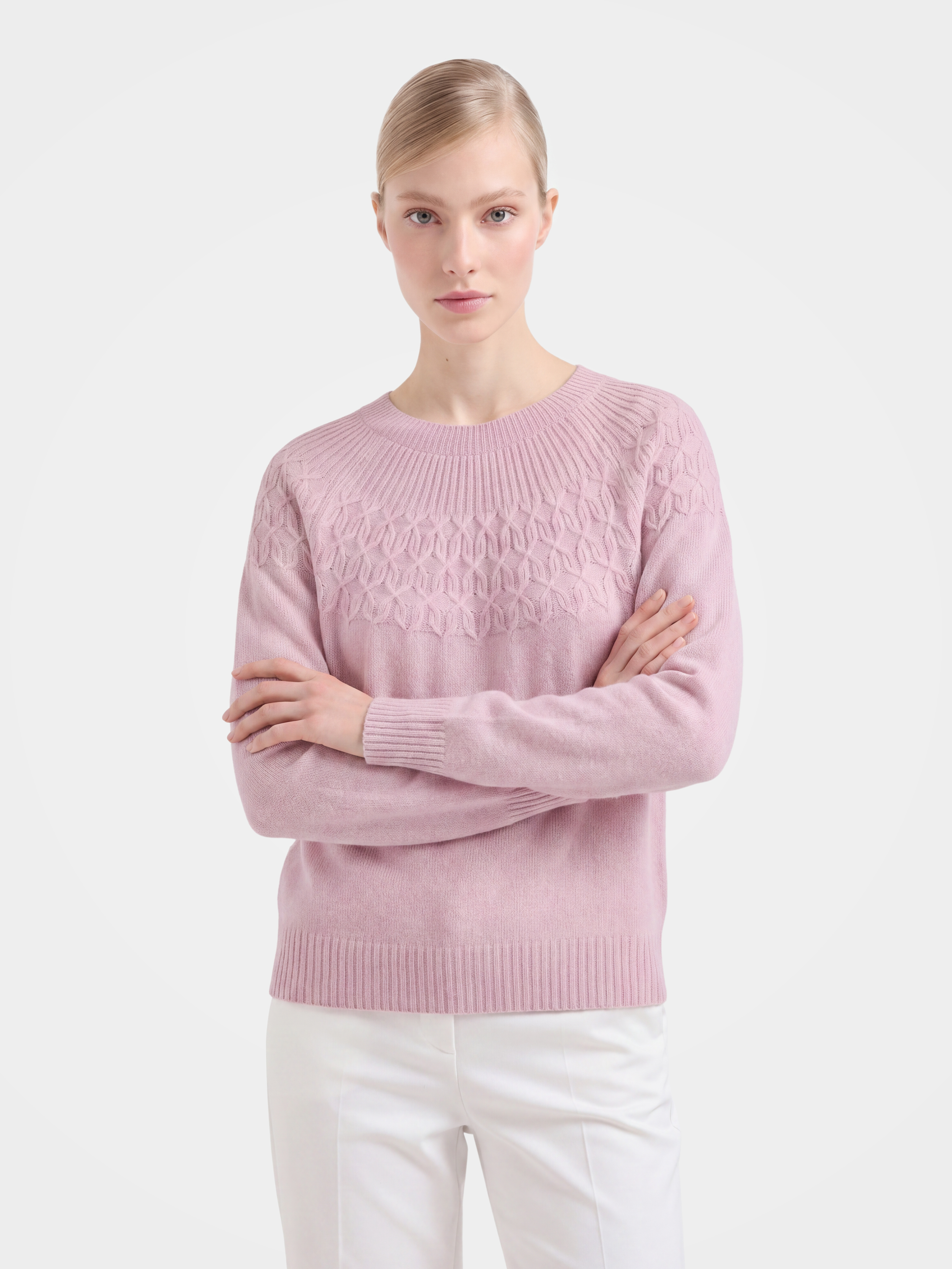 Pre-Order | Wool Crew Neck Sweater Soft Diamond Knit Sweater (10-14 Business Days)