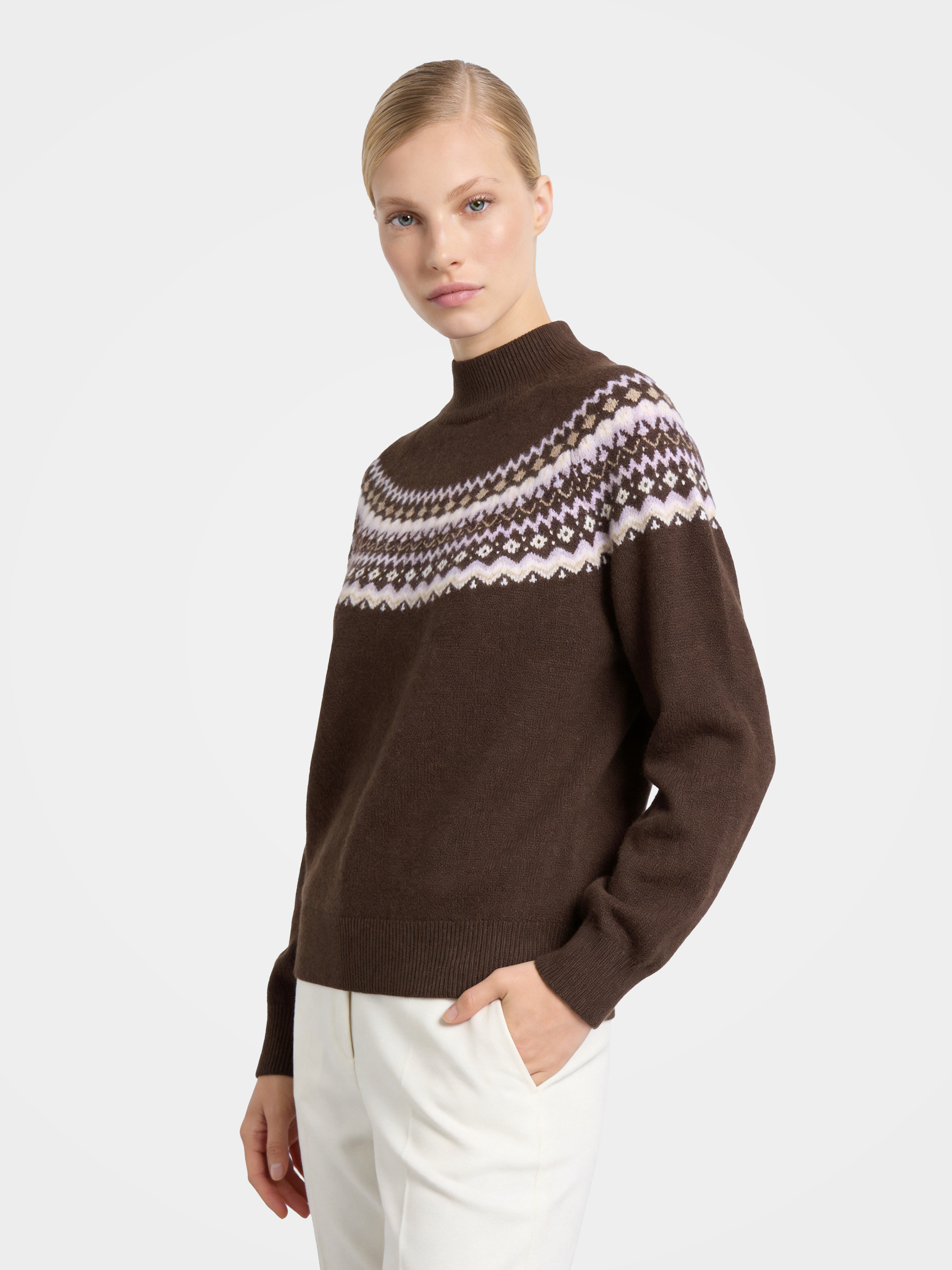 Pre-Order | Wool Mock Neck Sweater Soft Diamond Knit Pullover (10-14 Business Days)
