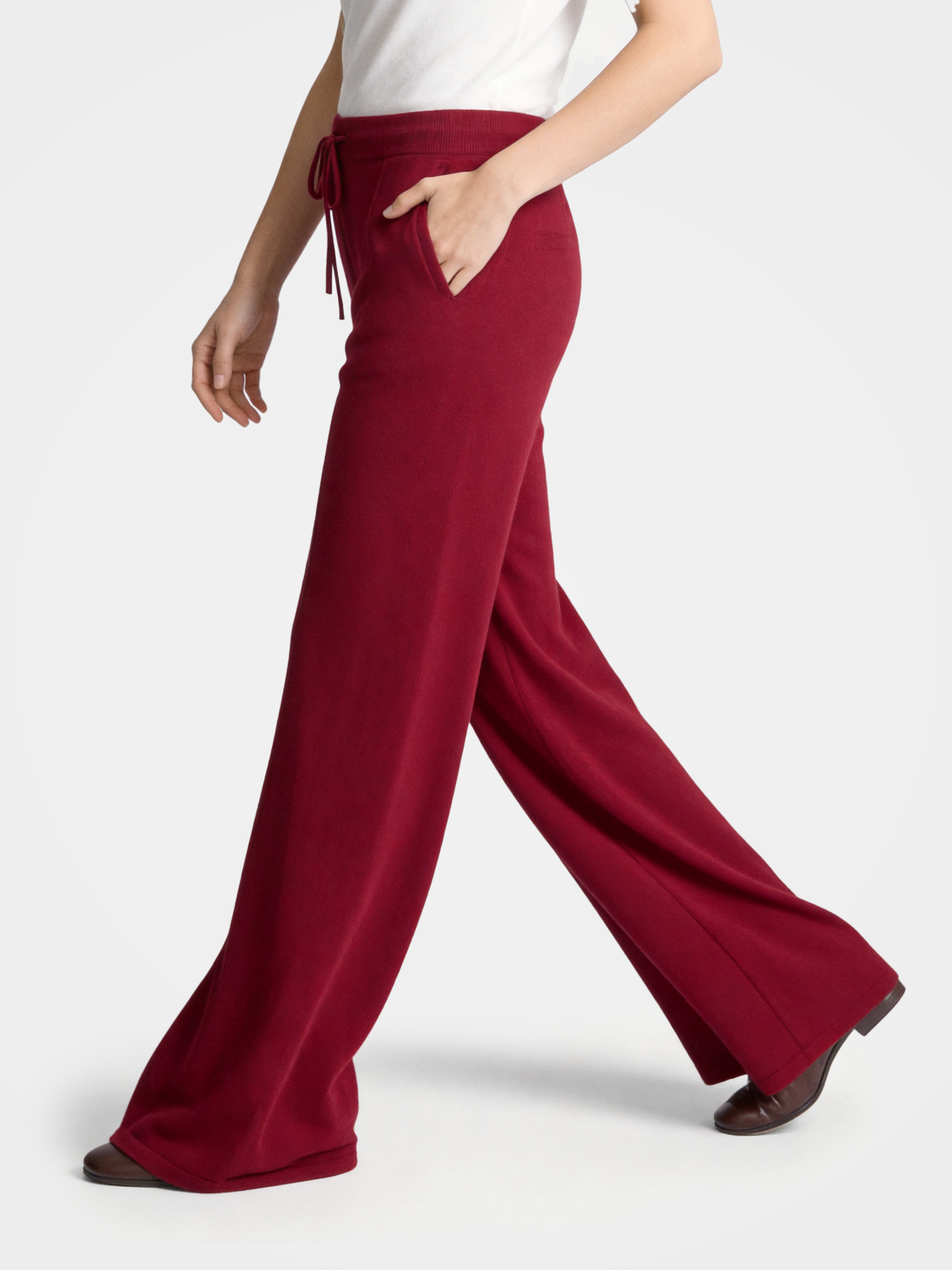 Pre-Order | 100% Cashmere Straight Leg Pants Drawstring Pants (10-14 Business Days)