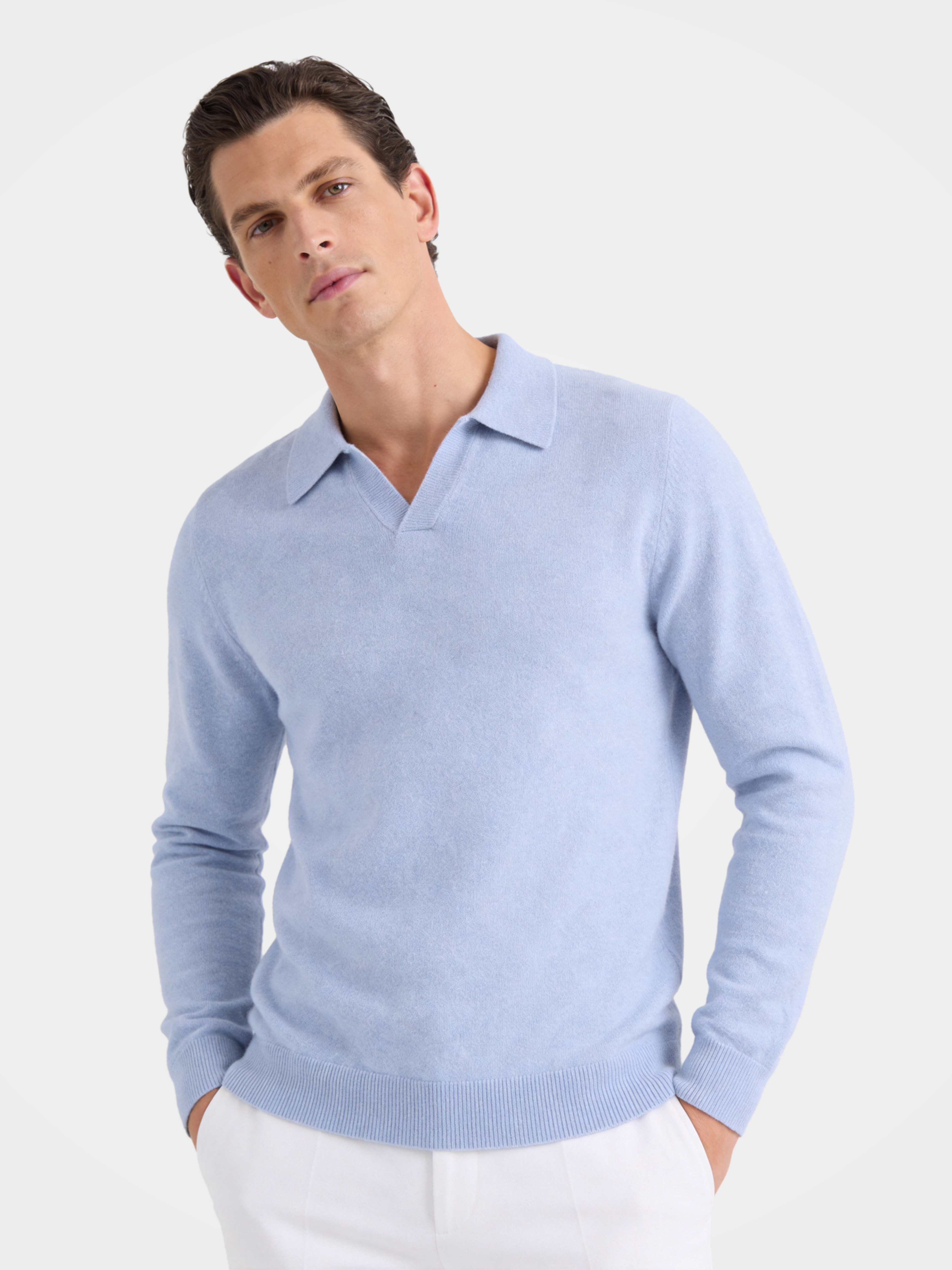 Men’s 100% Organic Cashmere Sweater Polo  Shirt Pullover