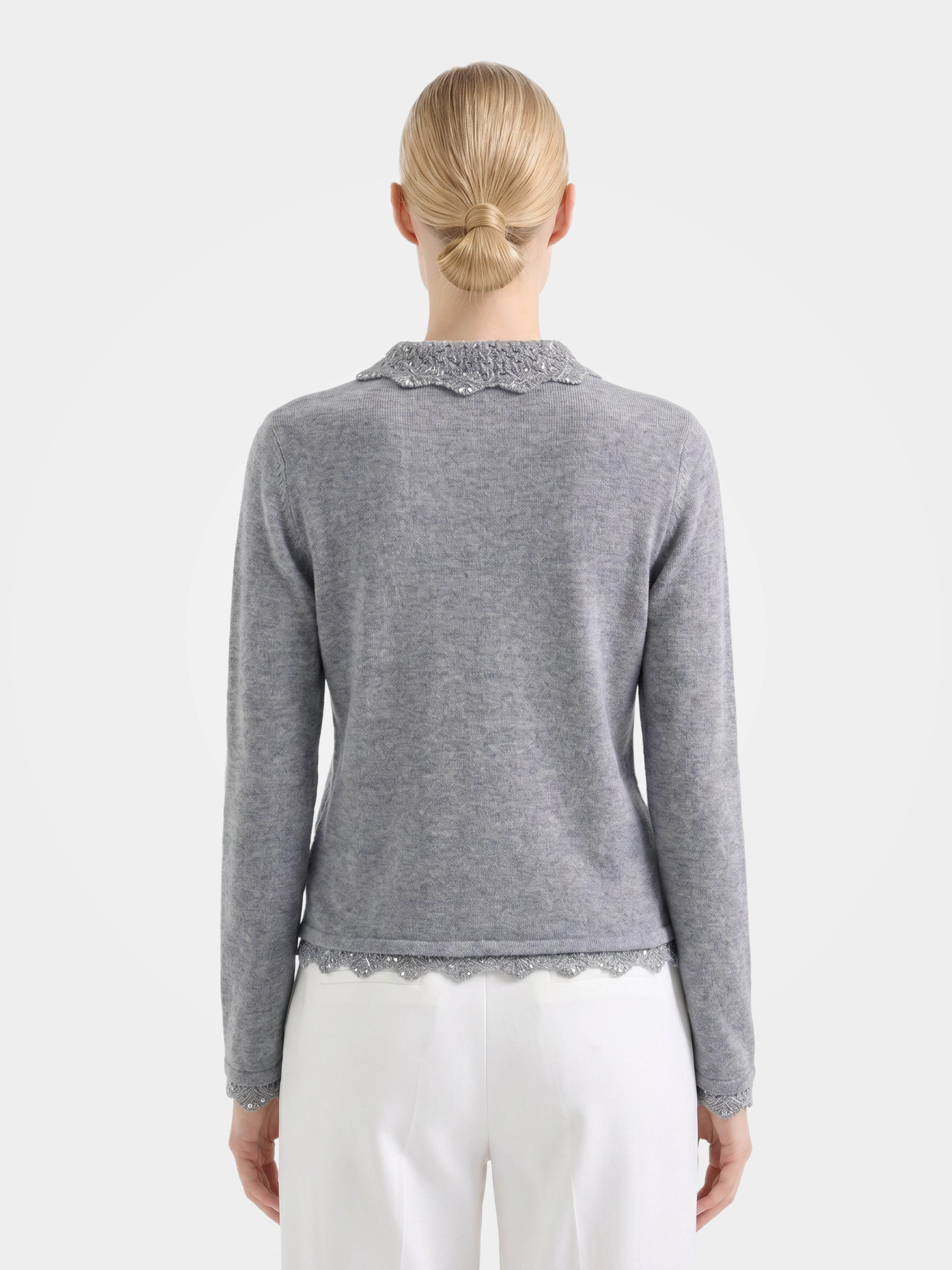  100% Cashmere Collared Soft Knit Cardigan Sweaters 