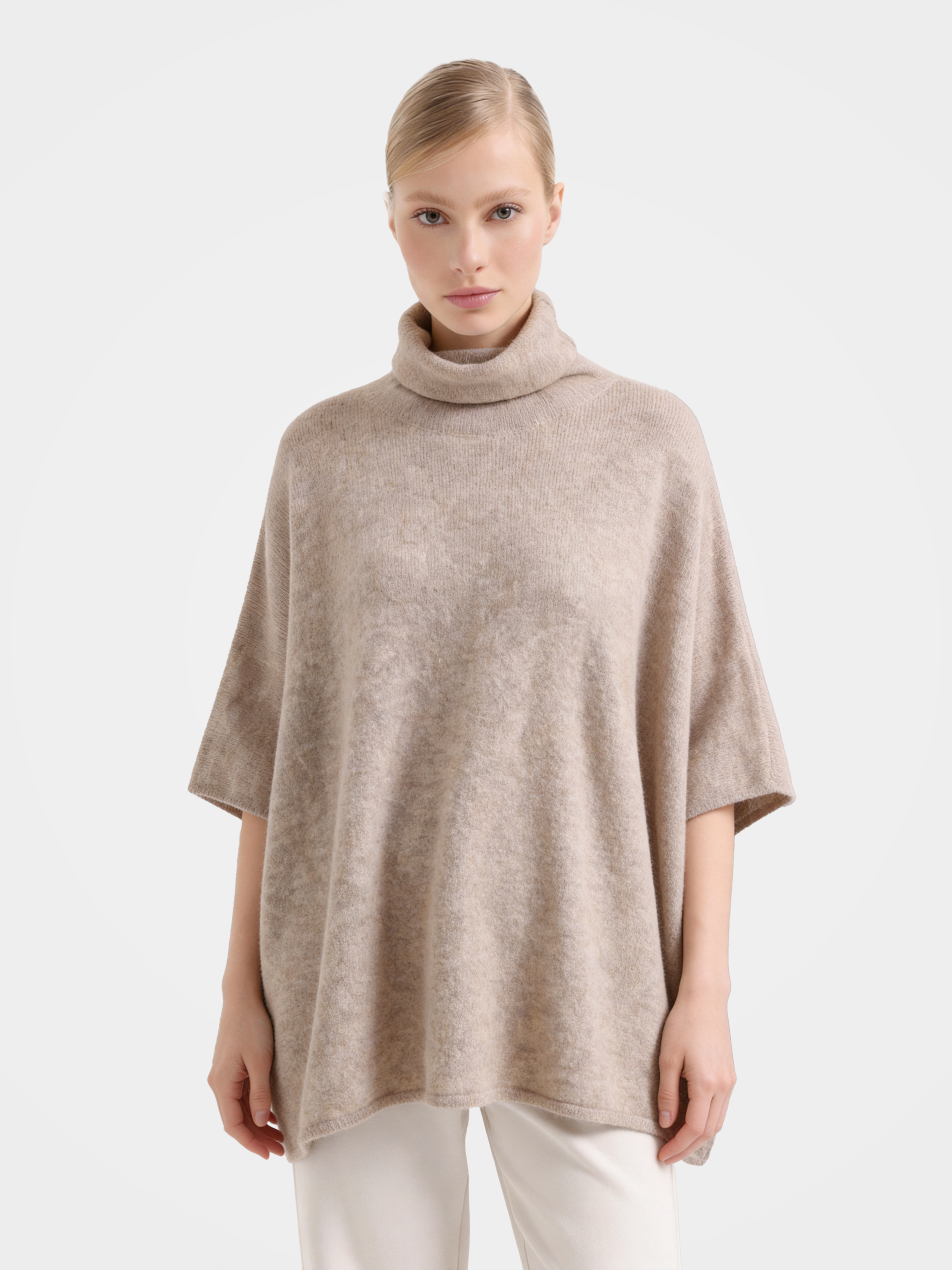 100% Cashmere Relaxed Funnel Neck Sweater