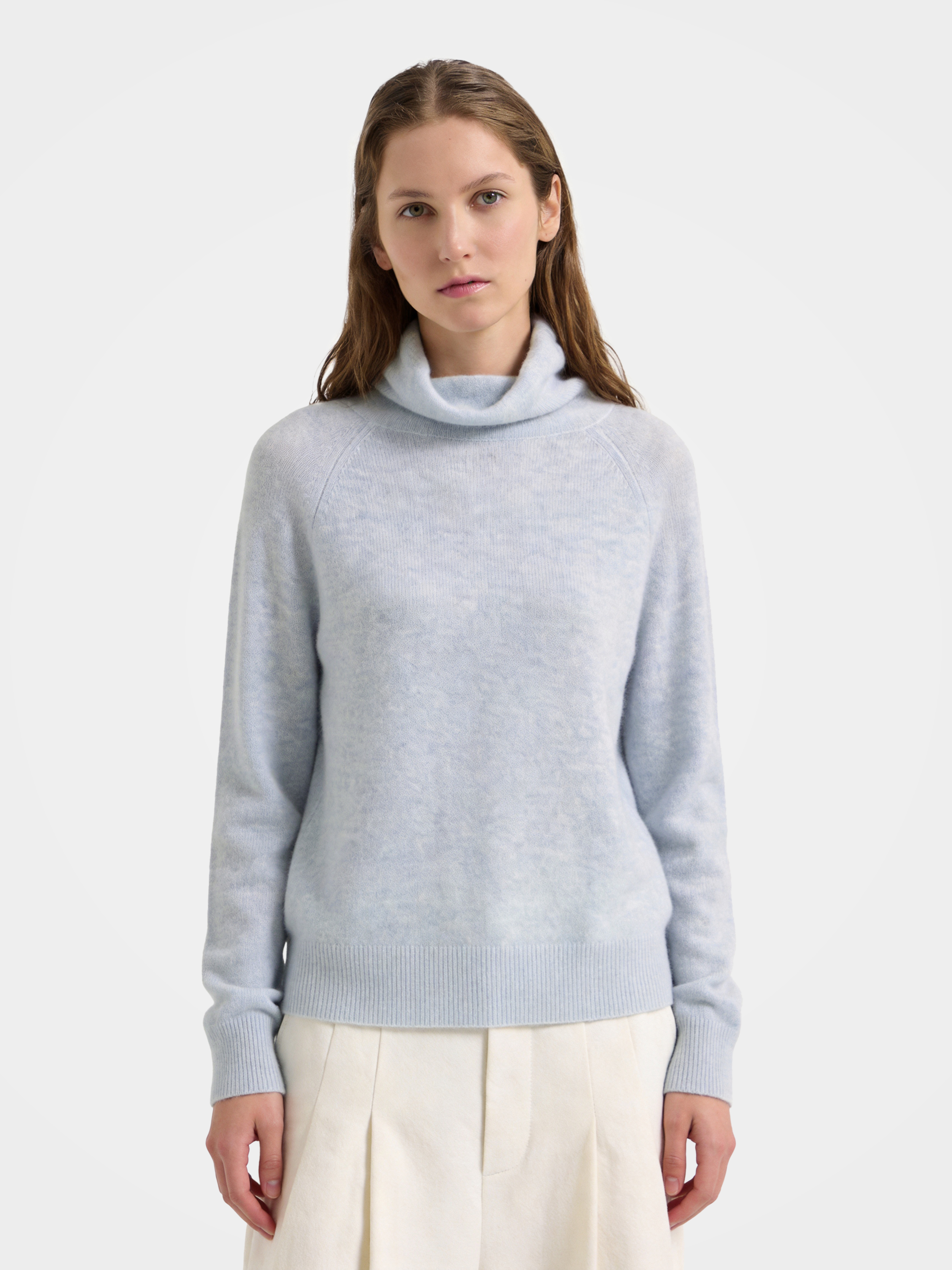 Soft Cashmere Silk Blend Turtleneck Sweater Long Sleeve Knit Pullover
