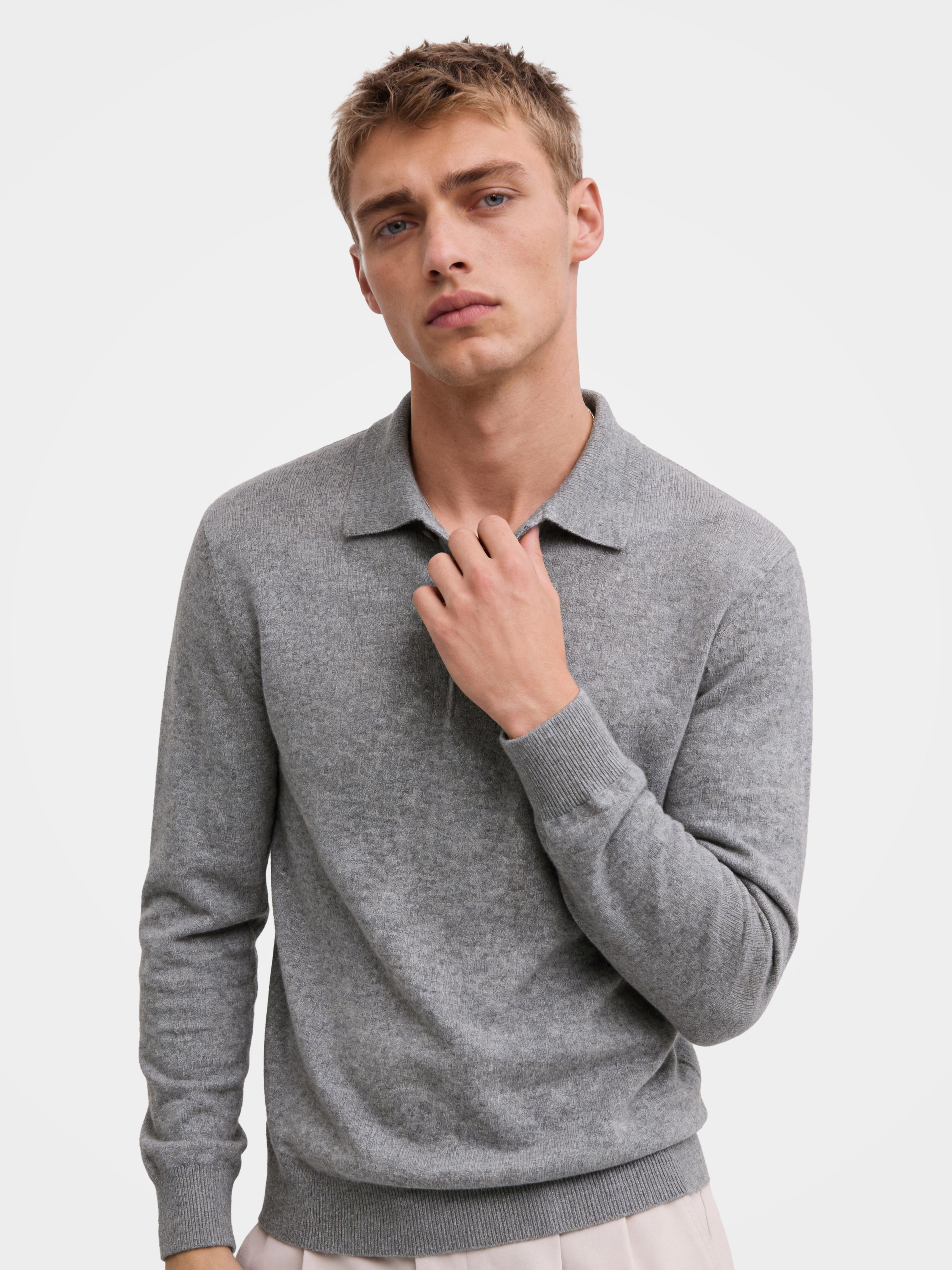 Pre-Order | Men's 100% Cashmere Polo Collar Knit Sweater (10-14 Business Days)
