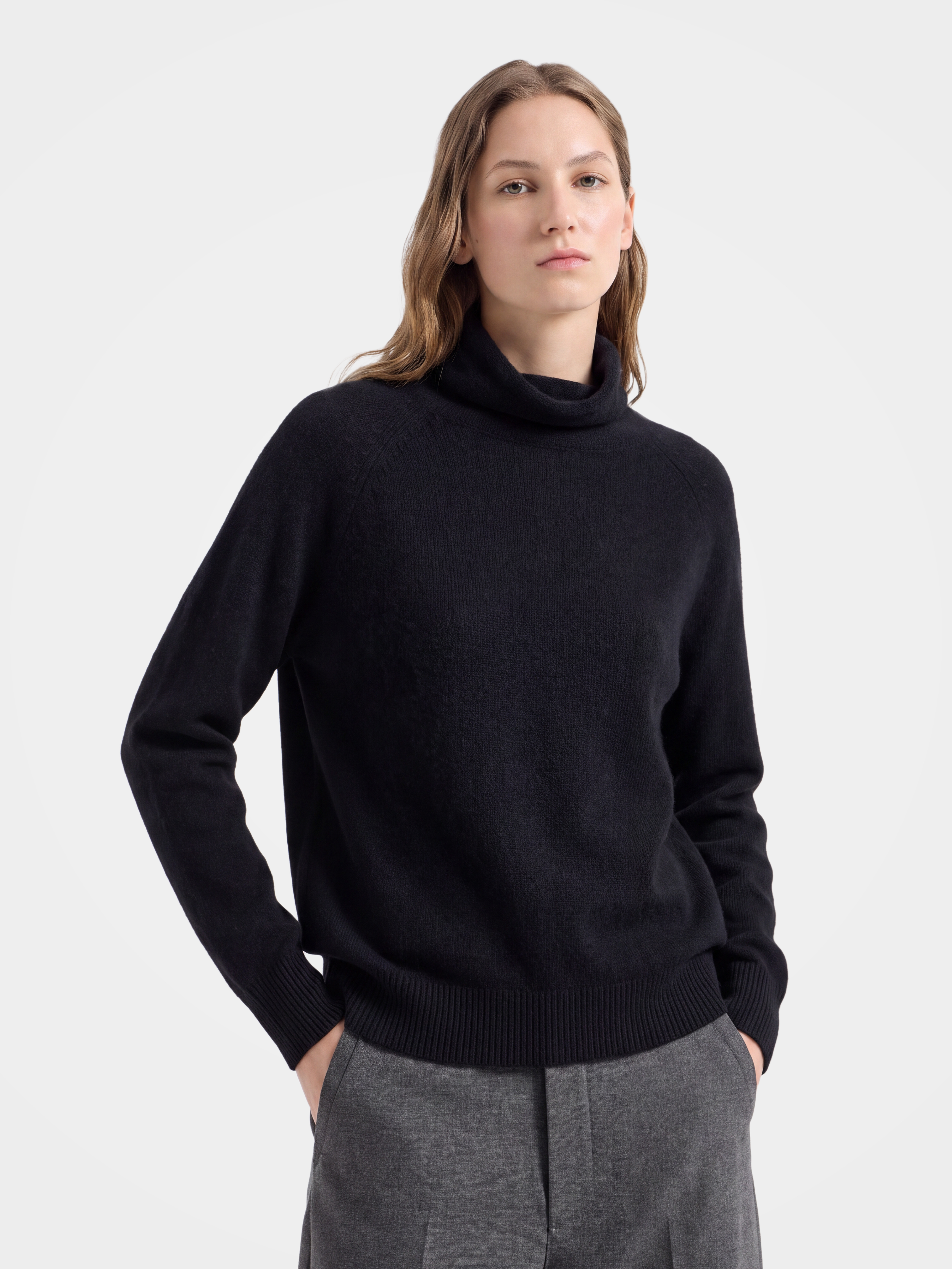 Soft Cashmere Silk Blend Turtleneck Sweater Long Sleeve Knit Pullover