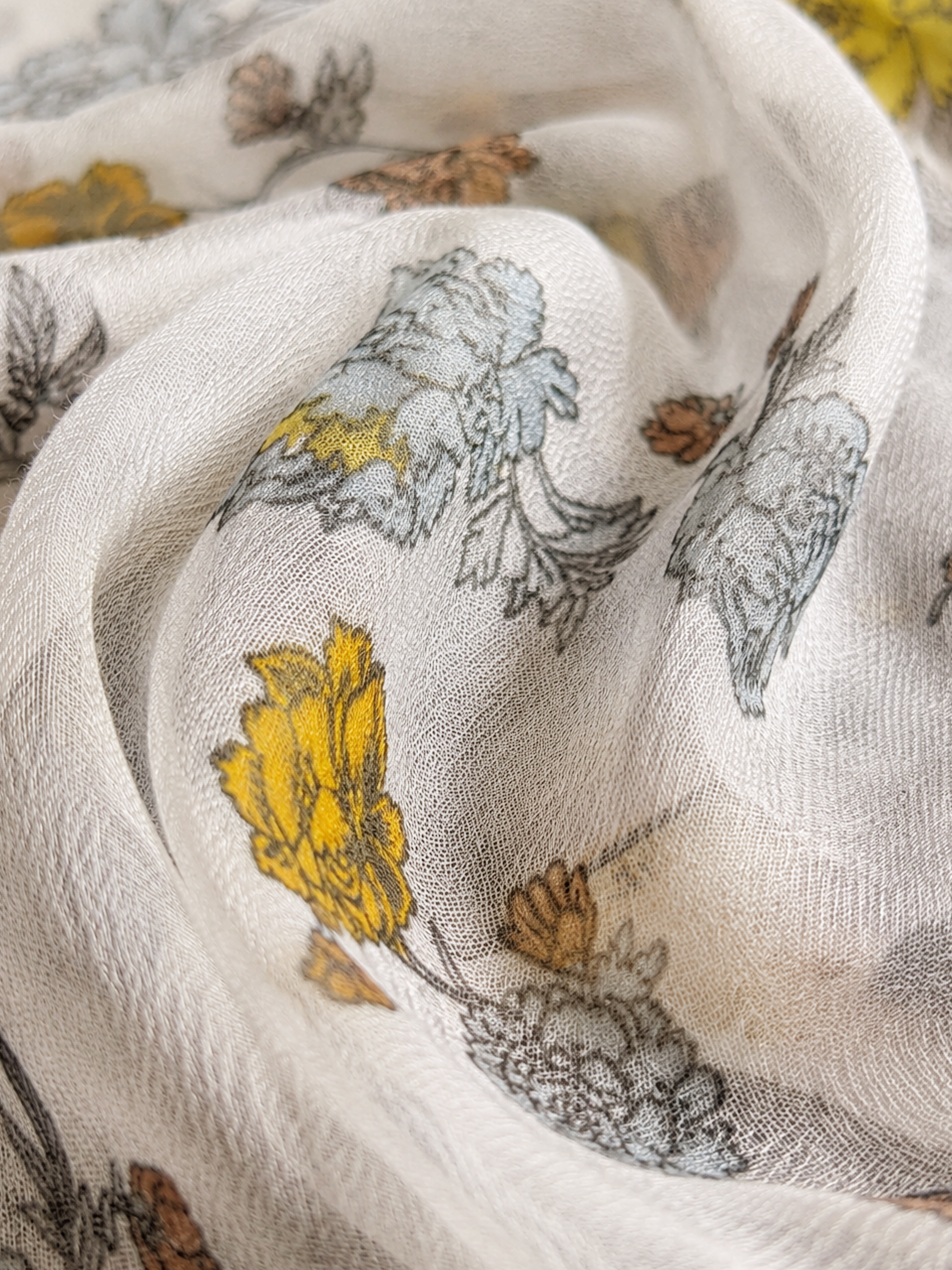 100% Cashmere Floral Horse Square Scarf Lightweight Luxury Wrap